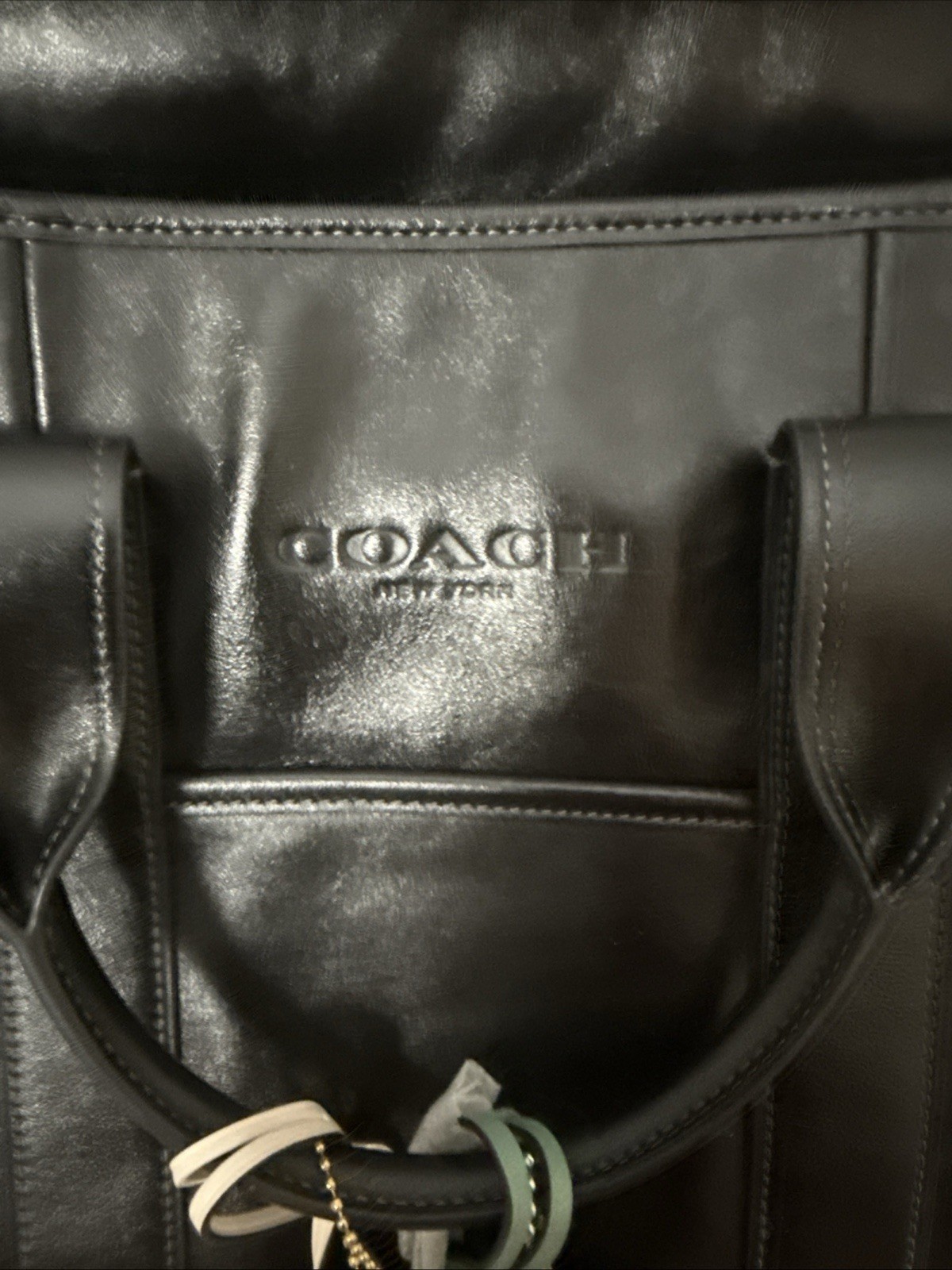 Coach Town Tote Pebbled Bag, Large – Black