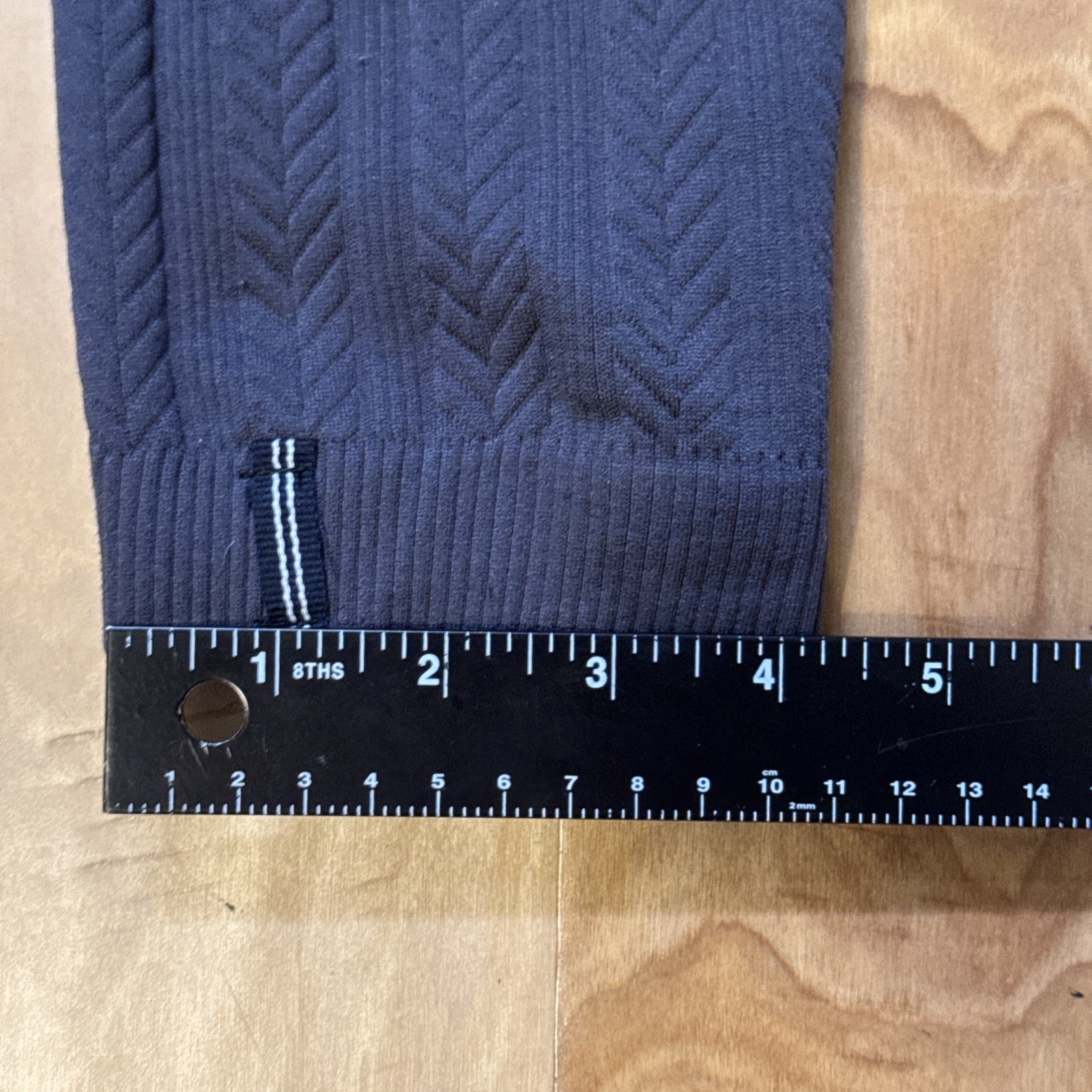 Nautica Womens Ribbed Cable Knit Fleece Lined Leggings S/M Gray EUC