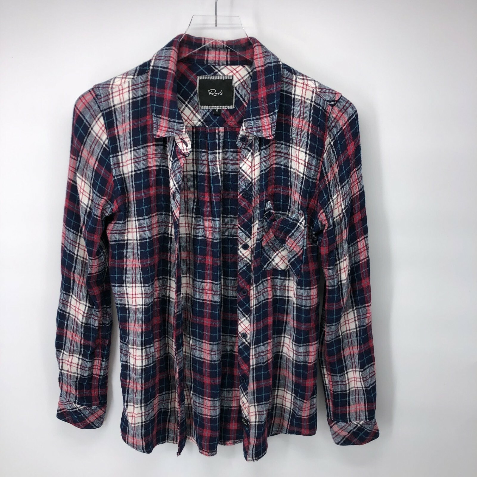 Rails XS Hunter Long Sleeve Button Up Plaid Shirt Top Blouse Womens
