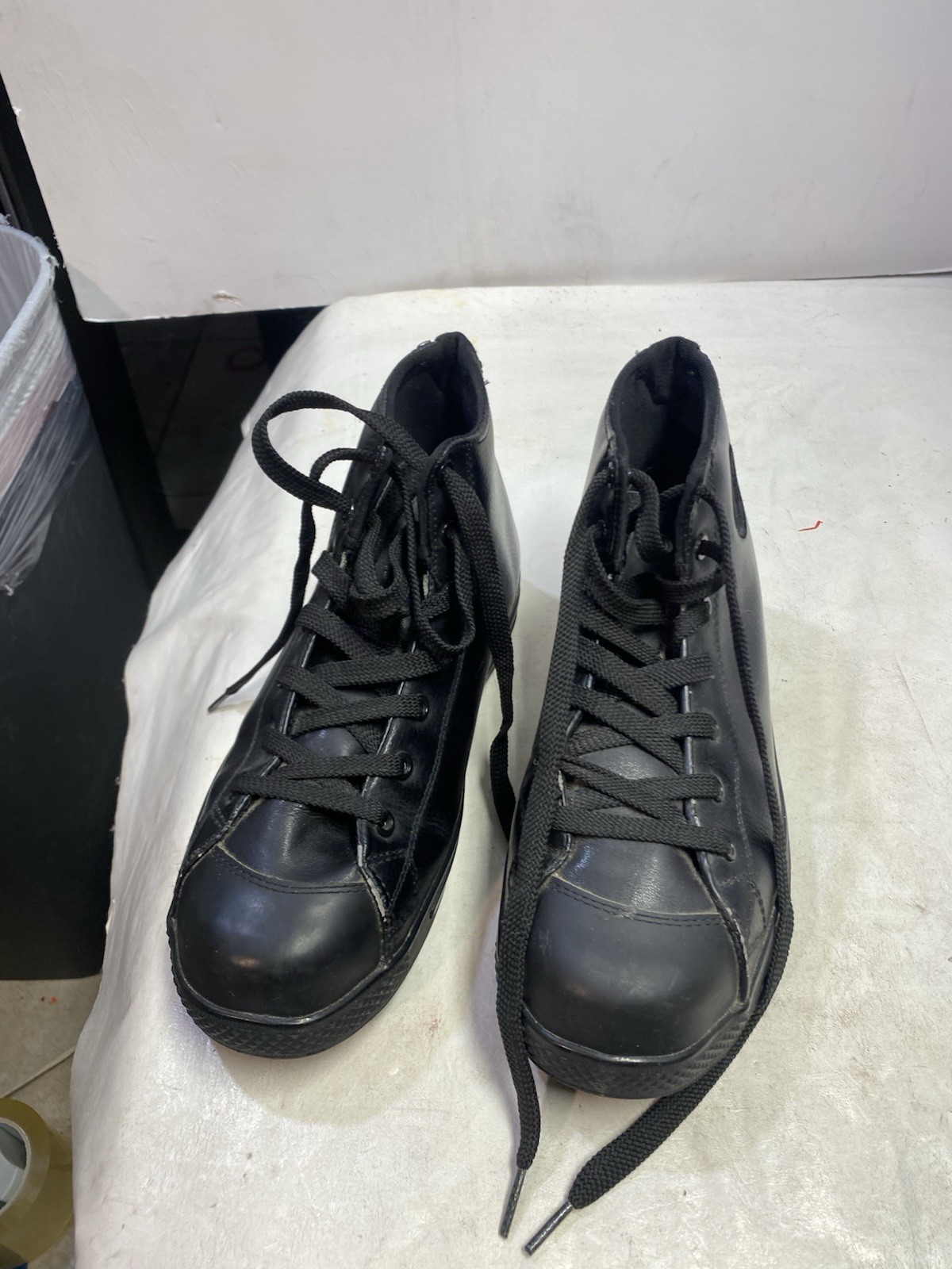 CONVERSE Black ASTM F2413-05  M I/75 C/75 EH STEEL TOE BOOTS SIZE 14M Excellent