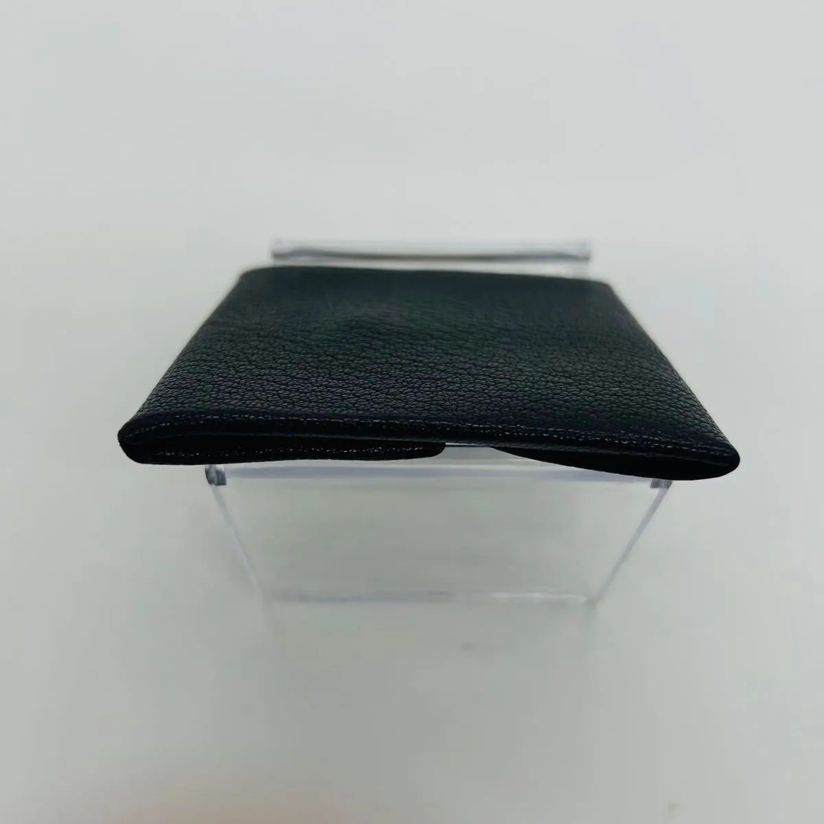 HERMES Bastia H-engraved Coin Purse Black Leather