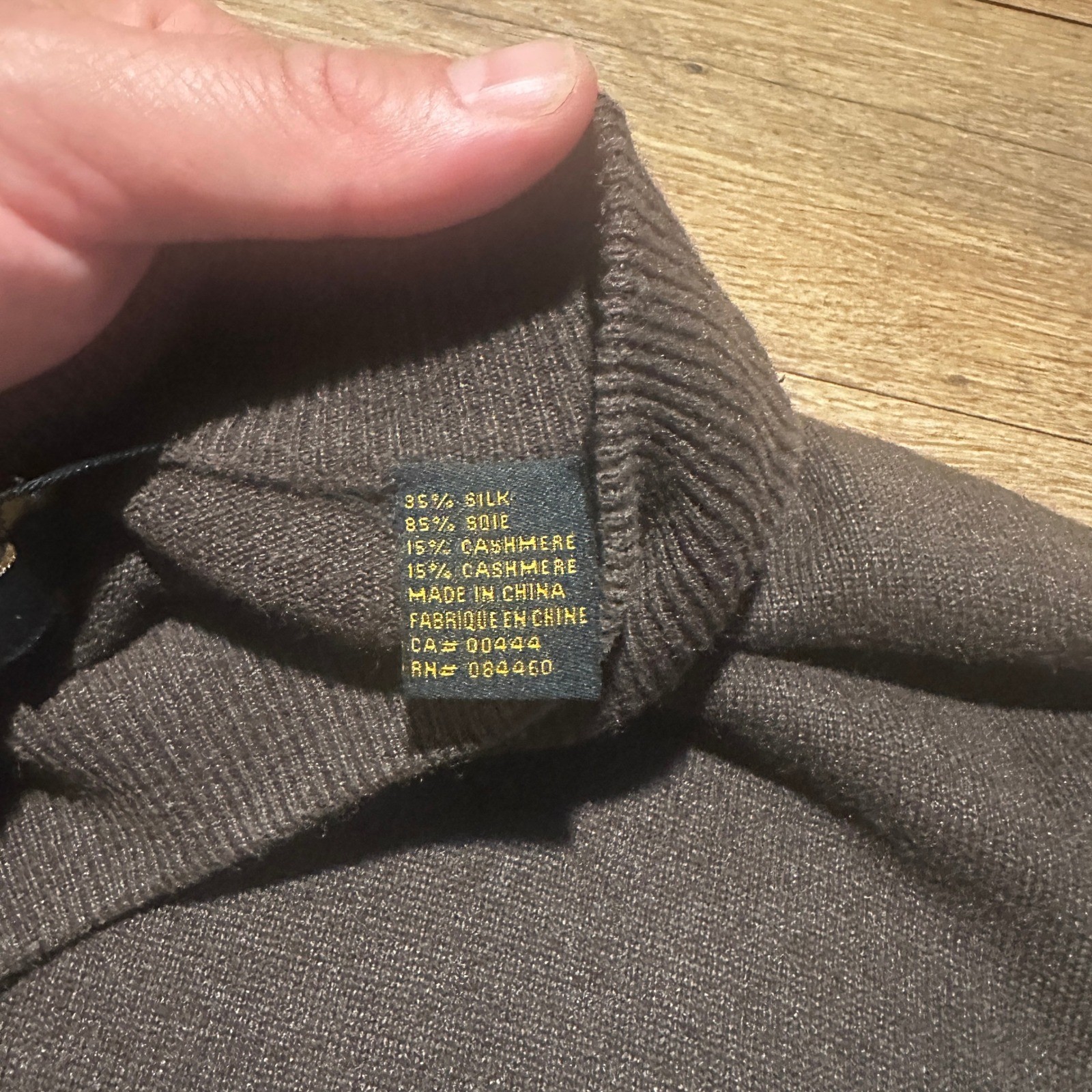Vintage Jack Lipson Brown Silk Cashmere Mock Neck Sweater Mens Large