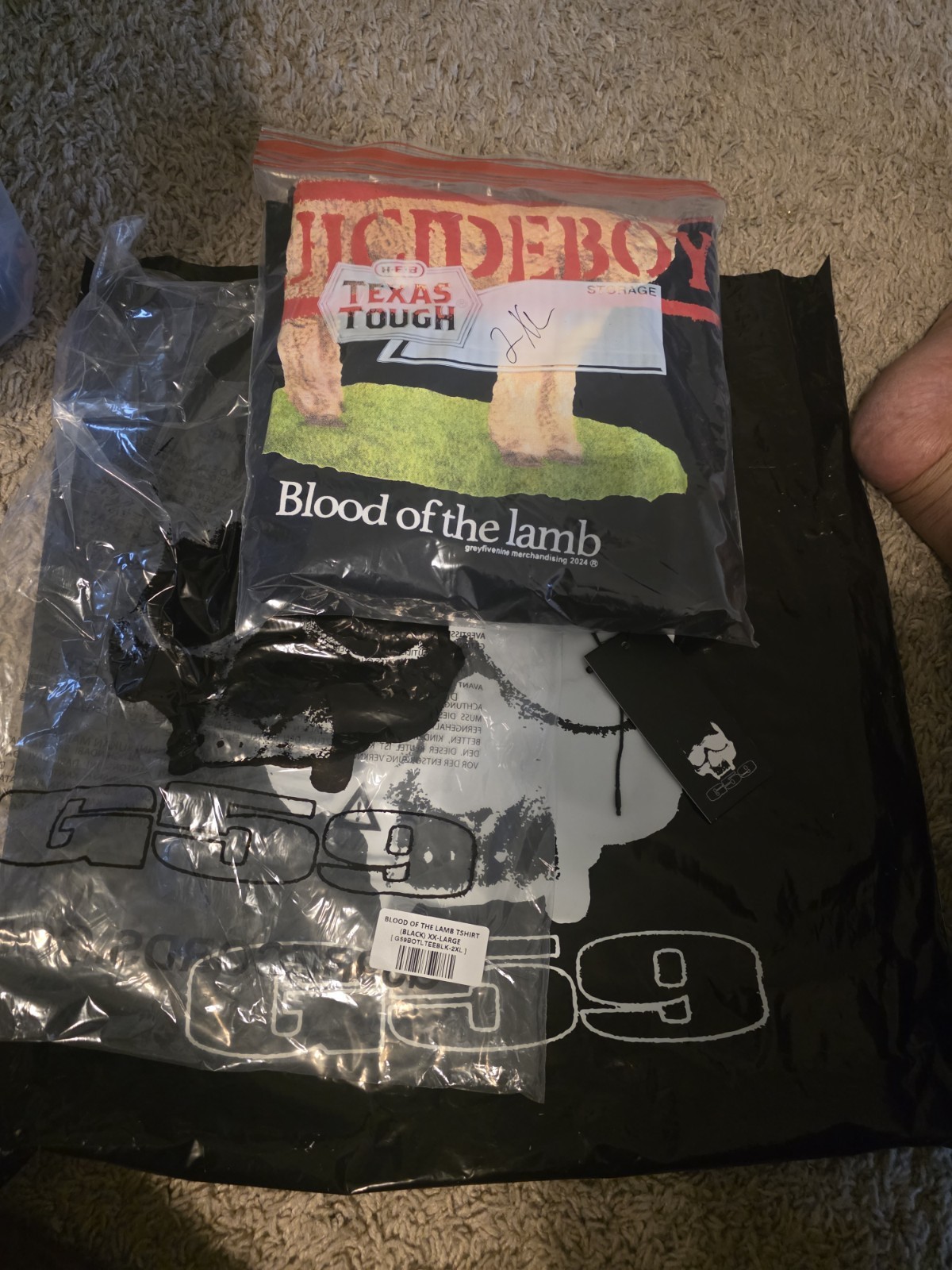 G59 Grey Five Nine Blood Of The Lamb Tshirt Tee Black 2XL Suicideboys Tried On