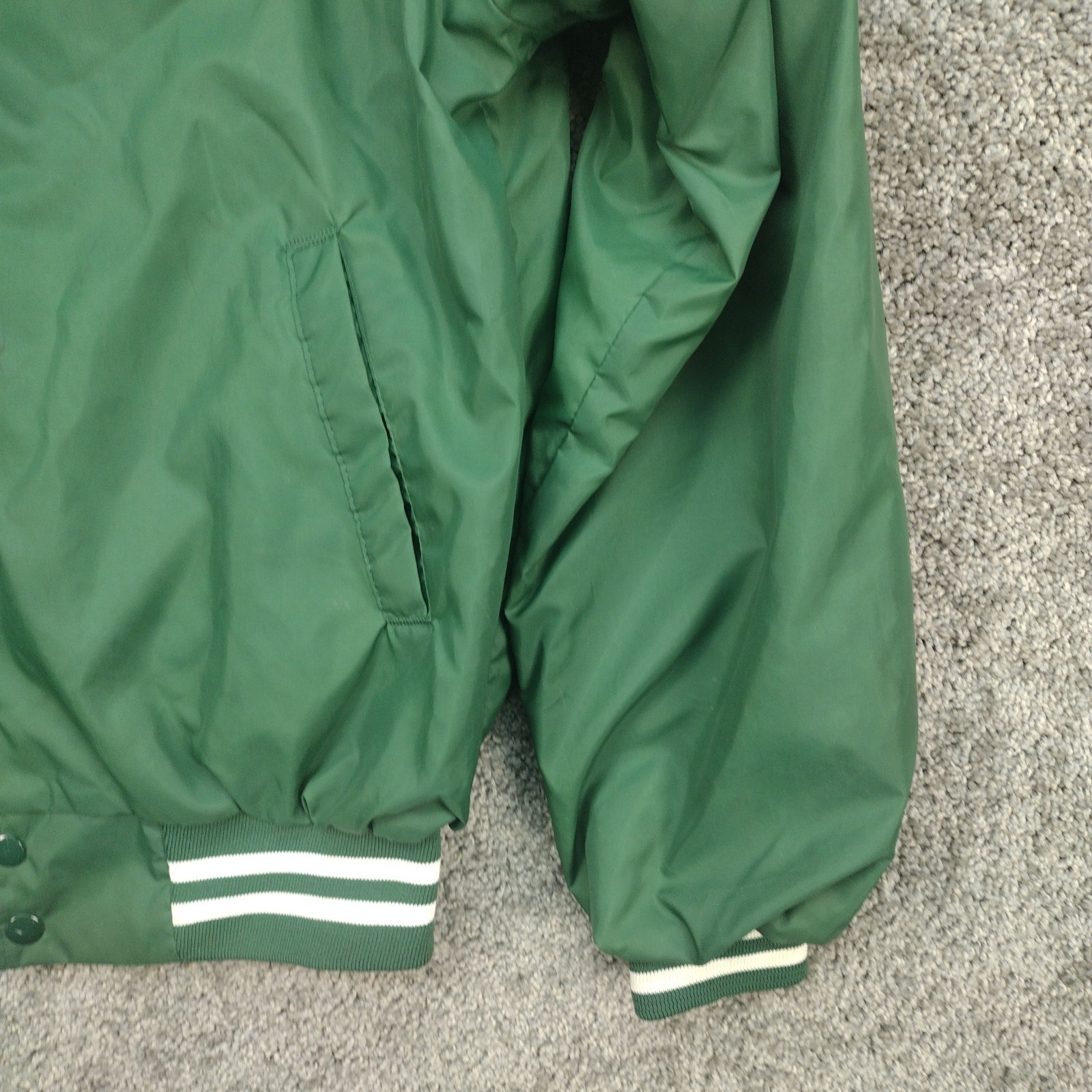 Vintage 80s Hartwell GODZILLA Green Satin Jacket Made In USA Medium 38-40 COOL
