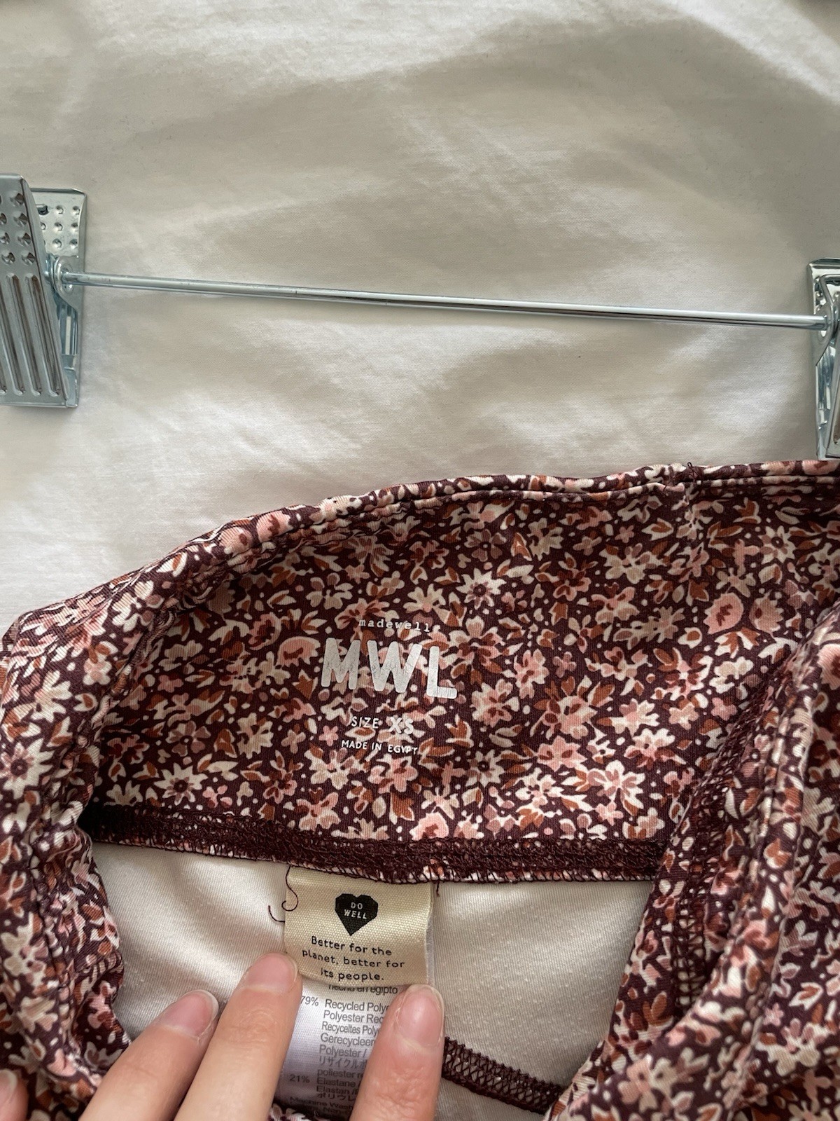 Madewell MWL Floral 2-Piece Workout Set High Waist Leggings & Bra XS