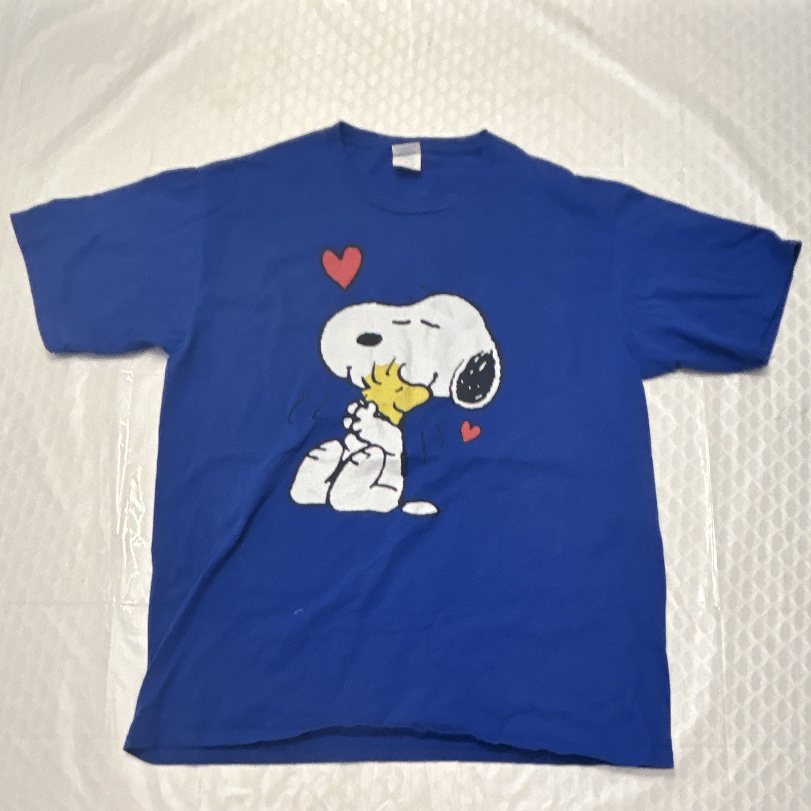Port & Company Fan Favorite Snoopy & Woodstock Blue Graphic T-Shirt Men’s L