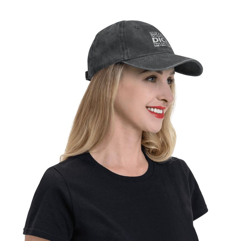 SUCCEED DICK Soft Baseball Cap Unconstructed Graphic Print Adjustable Sun Hat
