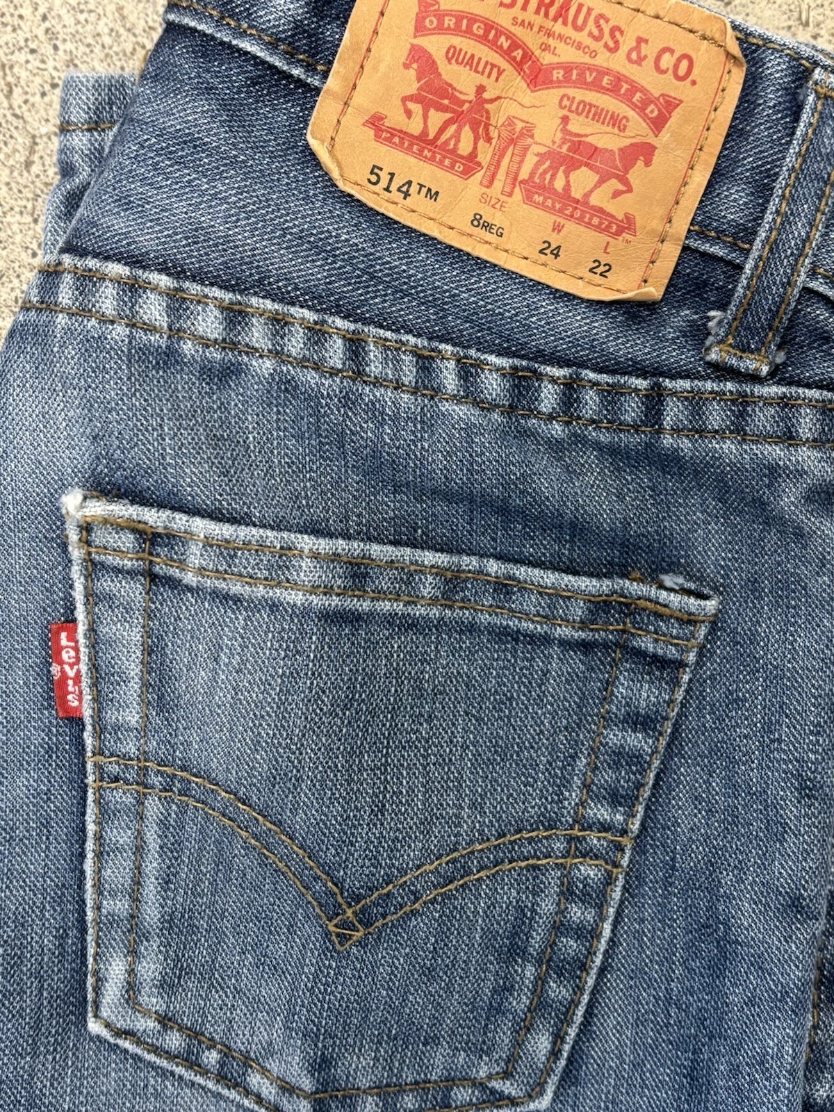 Levi’s Boys 514 Denim Jeans Size 8 Reg W 24 L 22