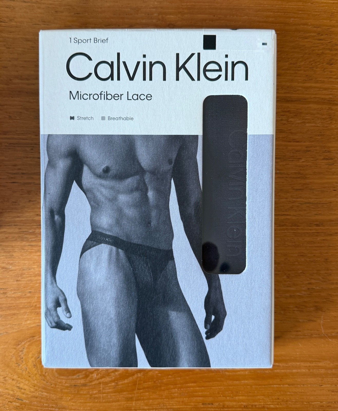 New Calvin Klein Microfibre Lace Brief, Black, Extra Large