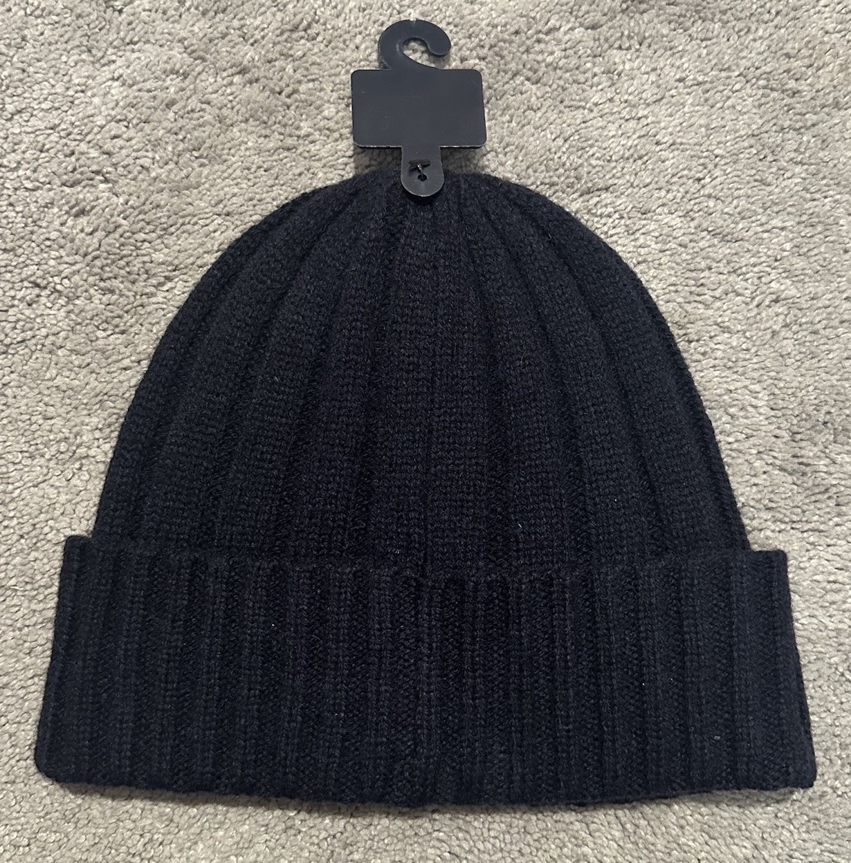 Polo Ralph Lauren Ribbed Cuff Beanie One Size Blue Wool Blend Pony Logo Preppy