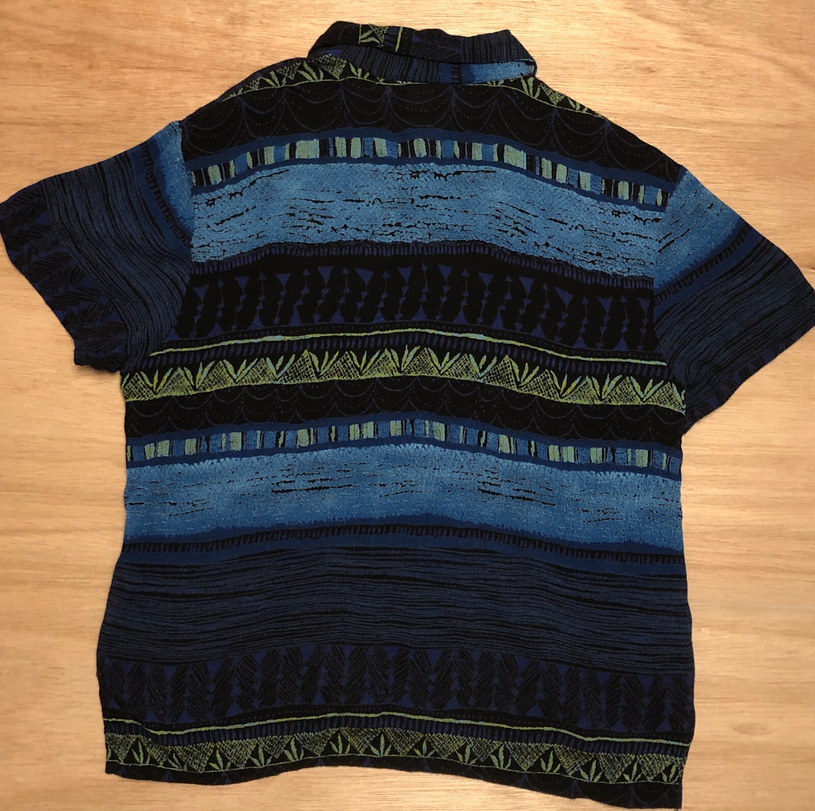 vtg 90s California Krush Button Rayon Shirt Sz S Boho Beach Tropical USA