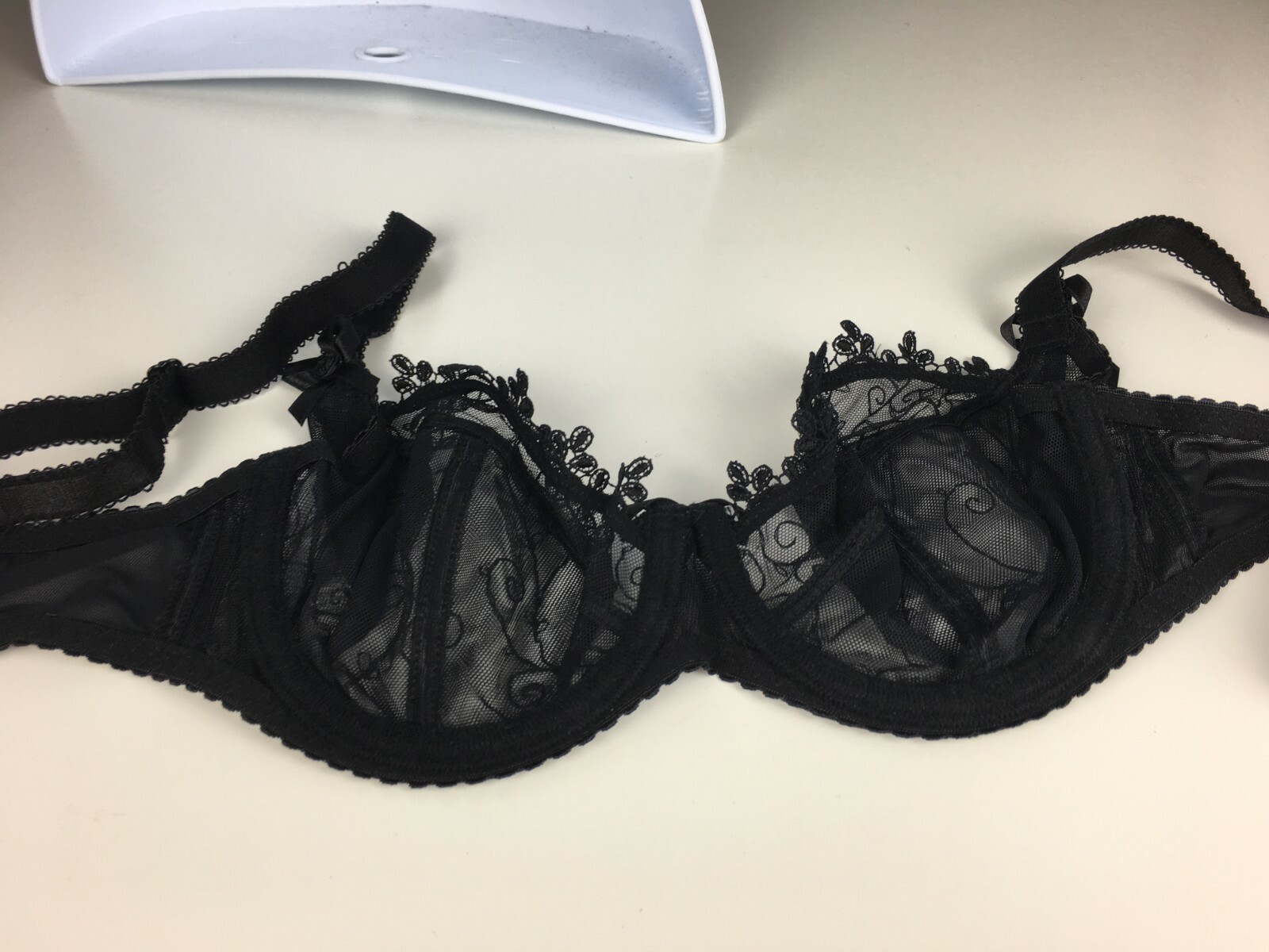 Ruby Pink KEIA Sexy Lingerie Sheer Embroidered Lace Underwire Bra – Black 1051