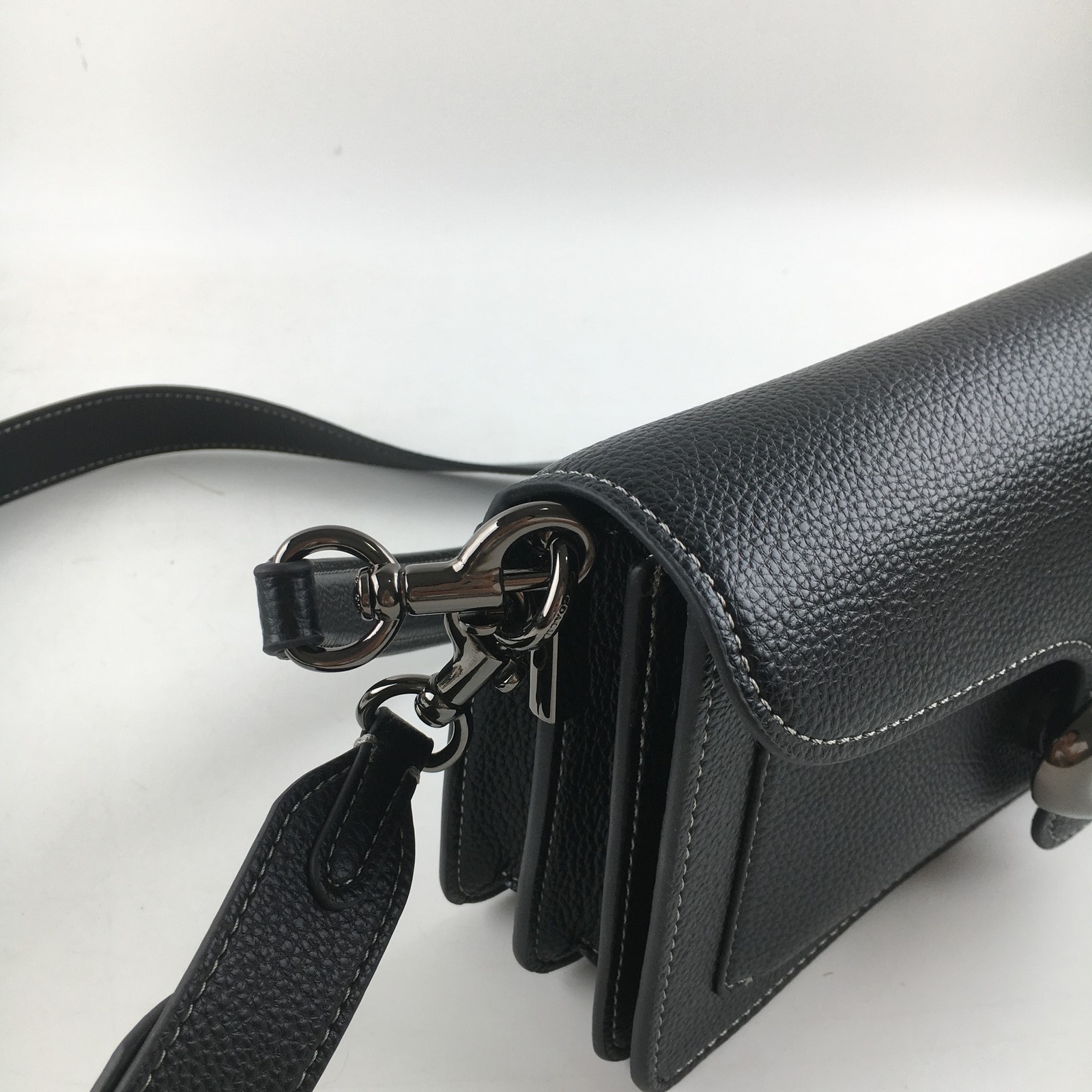 Coach Tabby Shoulder Bag 20 CM546 Black Pebble Leather 2WAY Outlet New Japan