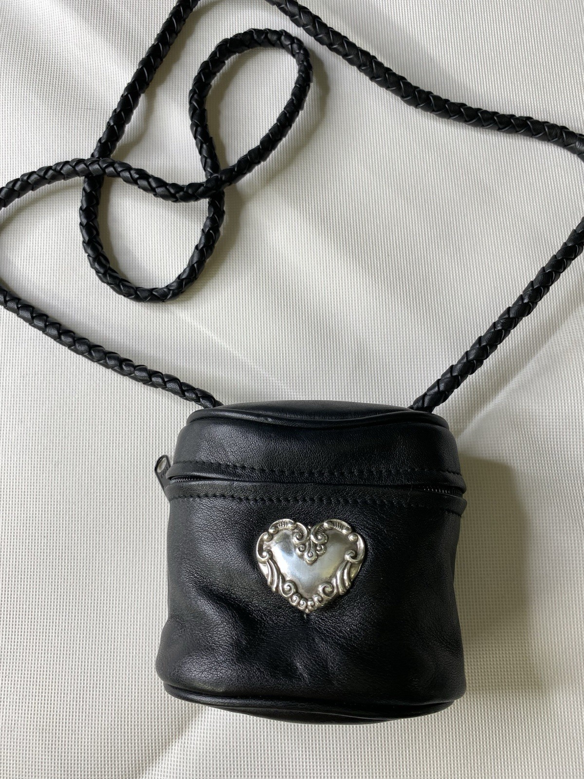 Brighton Micro Mini Crossbody Purse Braided Strap One World Leather Bag Rare