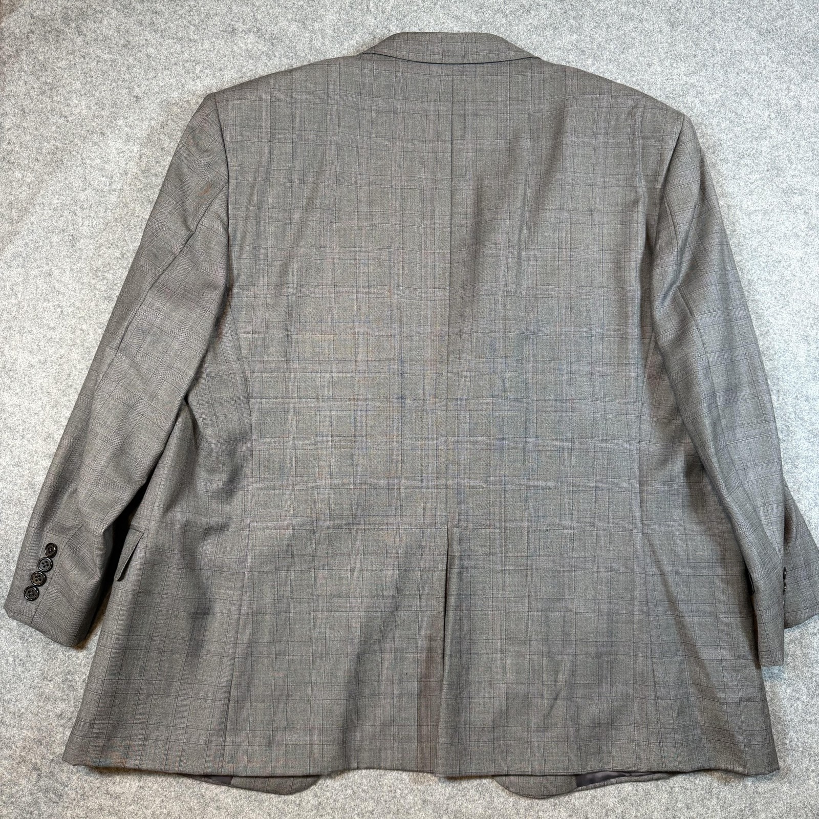 Hickey Freeman Suit Mens 48 42×26 Gray Plaid Wool Loro Piana Super 130s USA