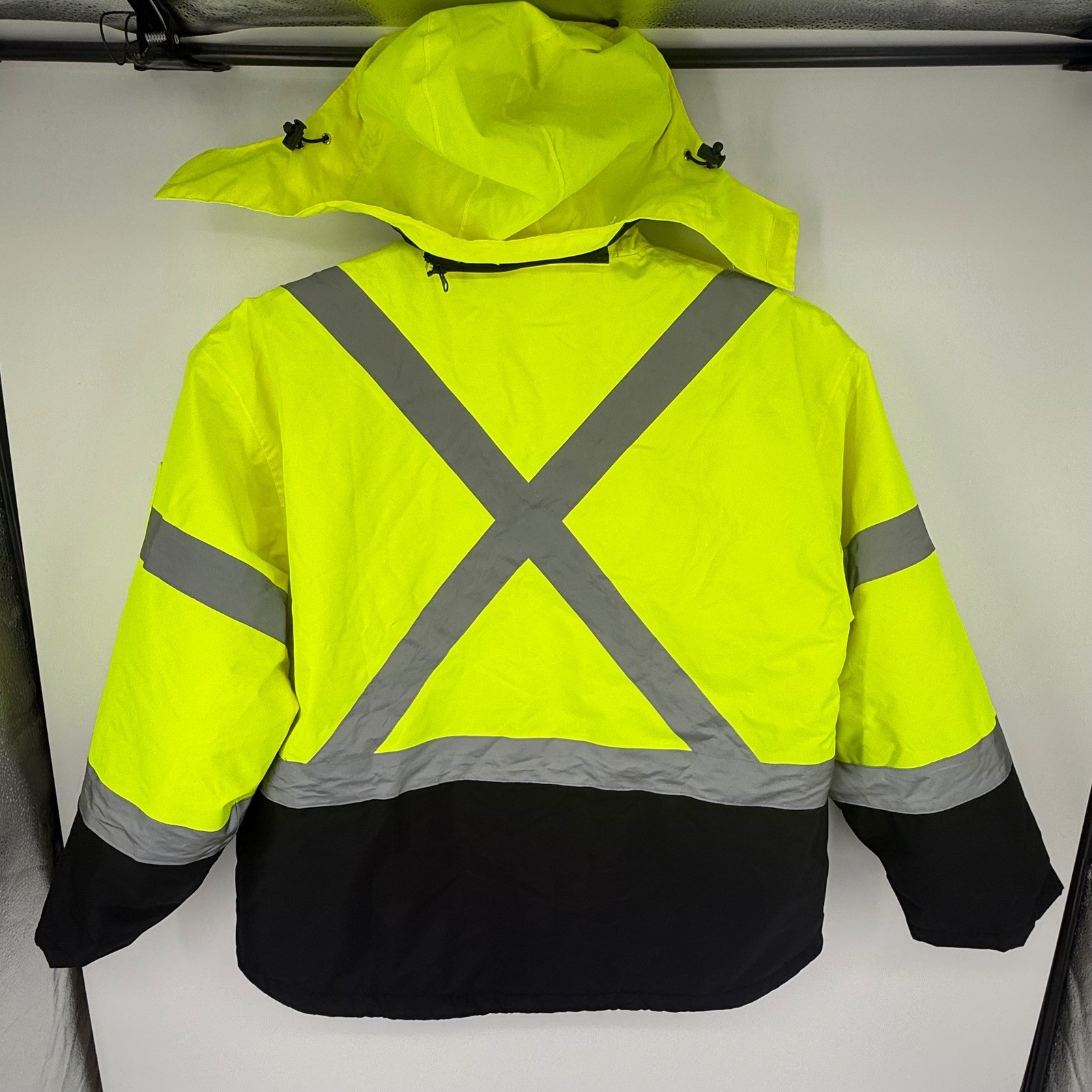 Toolant Hi-Vis Safety Bomber Jacket Neon Yellow Reflective Class 3 XL Hooded