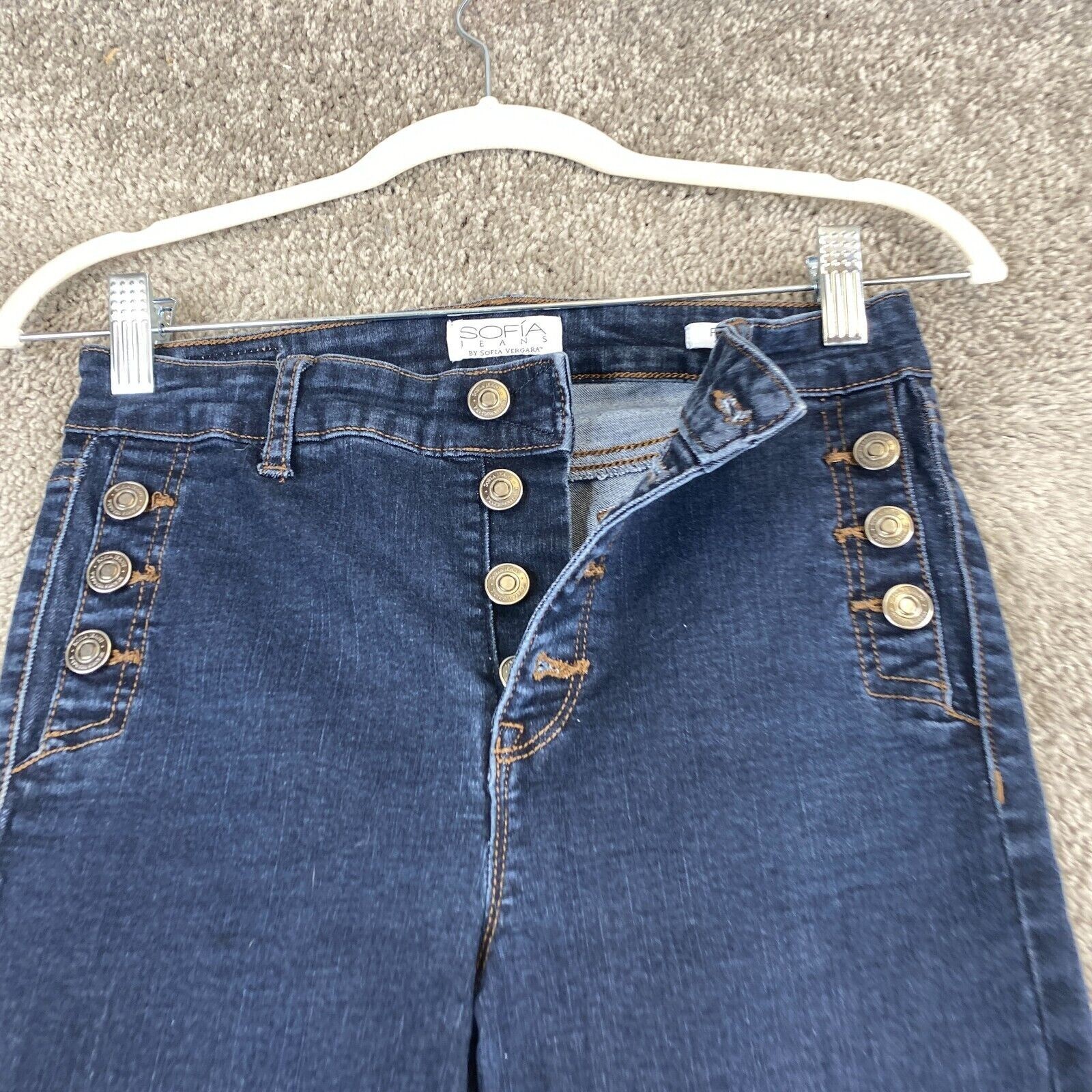 Sophia Vergara Rosa Blue Skinny Sailor Stretch Jeans Size 6 NWT