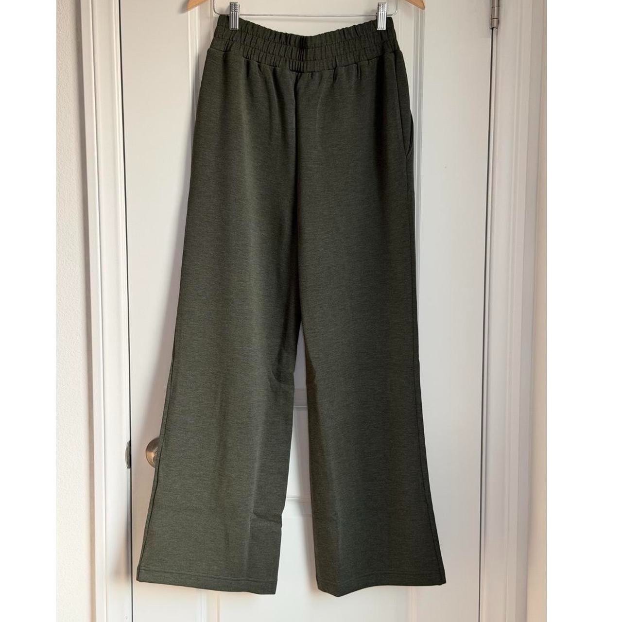 Varley The Wide Leg Pant 30″ in Olive Marl, Size Medium