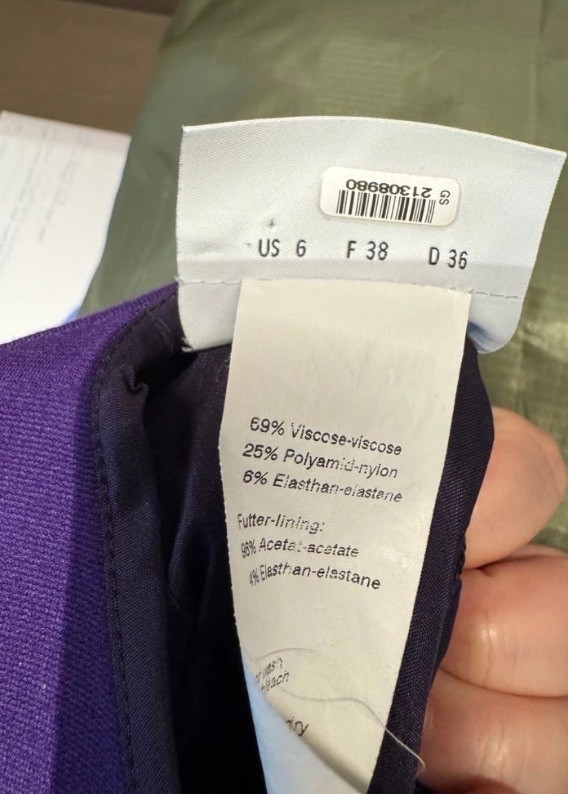 AKRIS Punto Purple Flare Dress Size 6 US