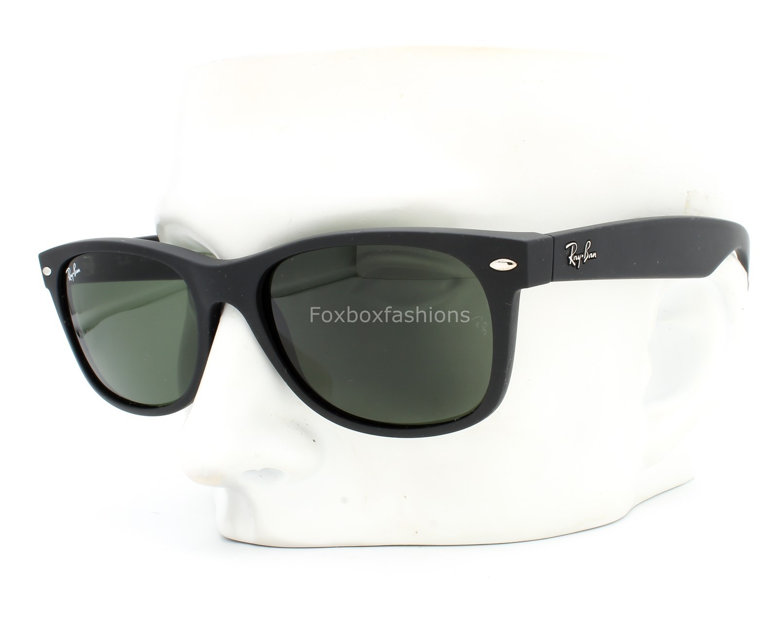Ray-Ban New Wayfarer RB 2132 622 Sunglasses Matte Black Rubber 58mm w/case
