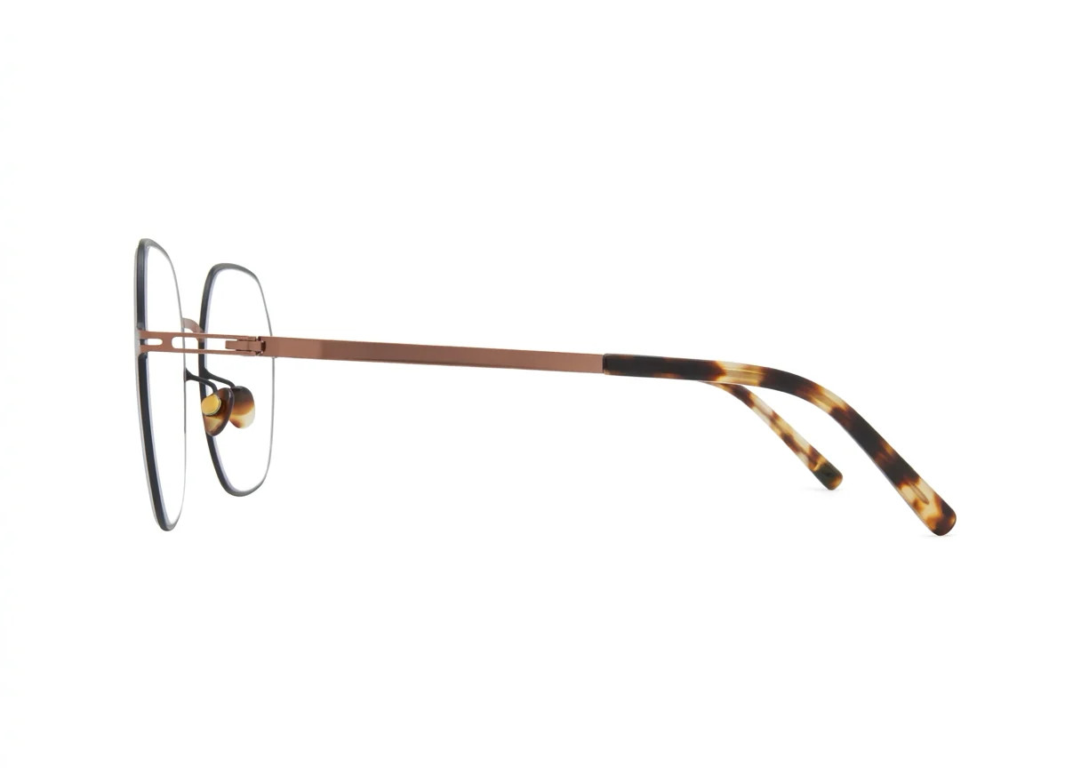 Mykita Kari Glasses Frames Shiny Copper Black 262 50-20mm Round Authentic