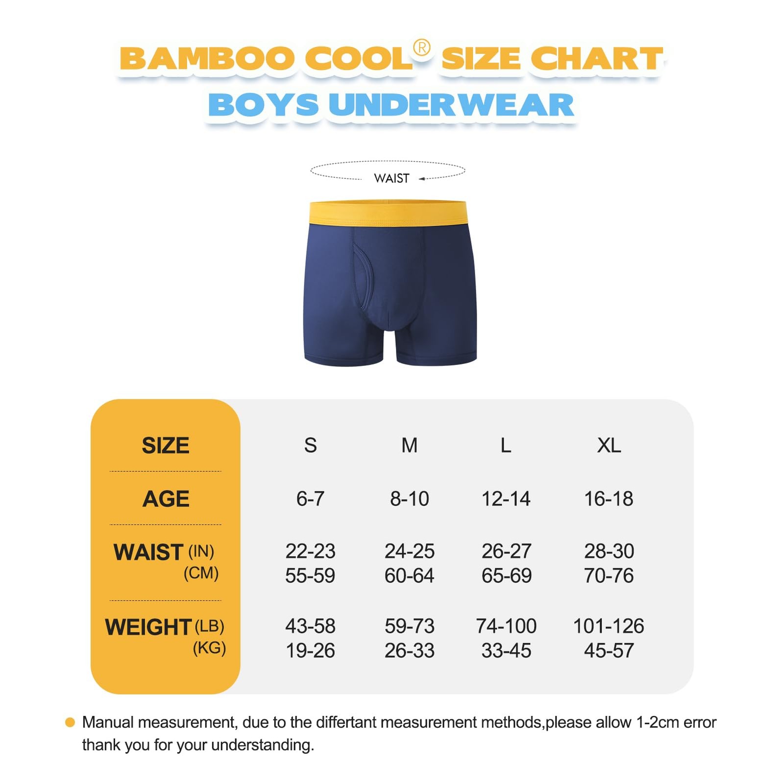 6-Pack Bamboo Cool Boys’ Boxer Briefs 12-14Y – Moisture-Wicking Lightweight