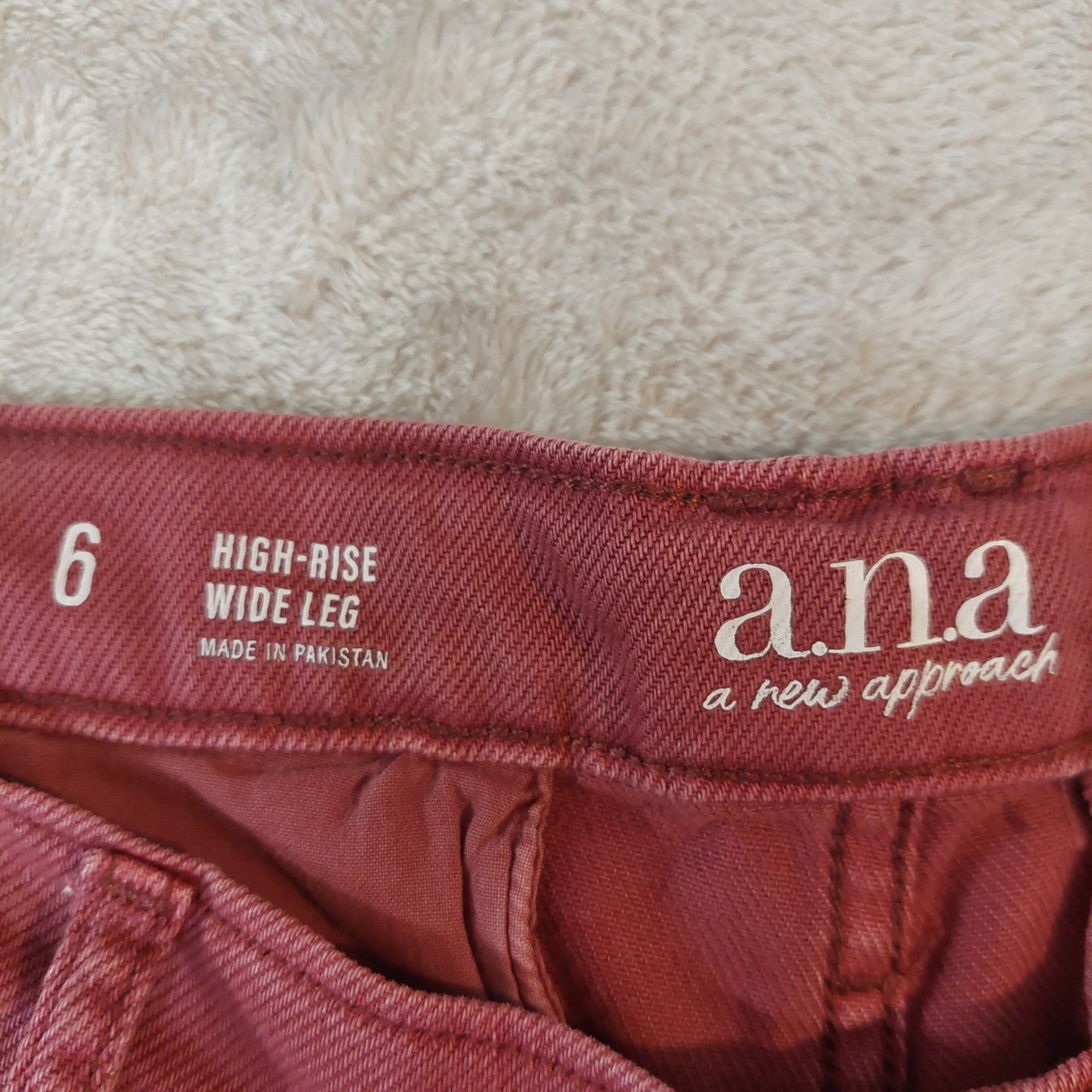 ANA A New Approach High Rise Wide Leg Pants Hawthorne Rose size 6 &16