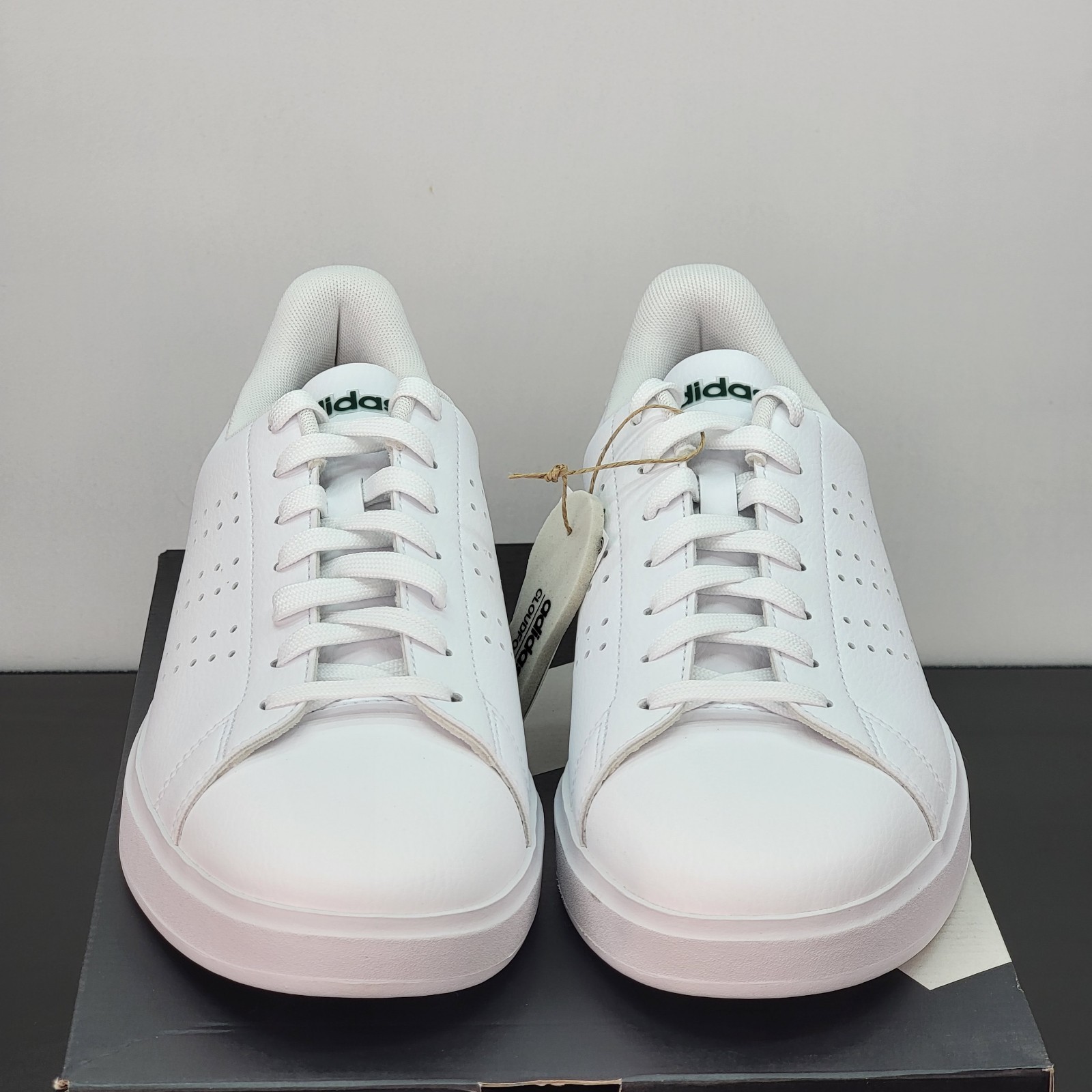 Adidas Advantage Men’s Size 9 Athletic Shoes White Green Casual Sneakers