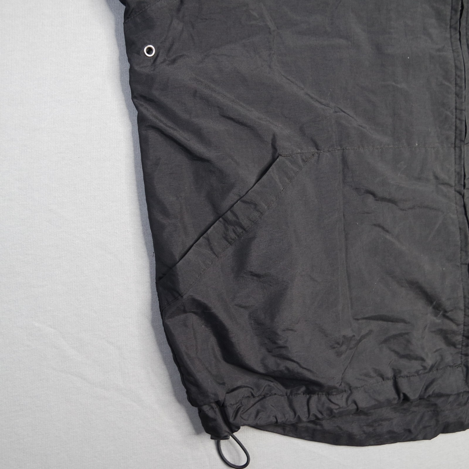 Vtg Y2K Dickies Windbreaker Work Jacket Black Zip Reflective Mens Large Patch