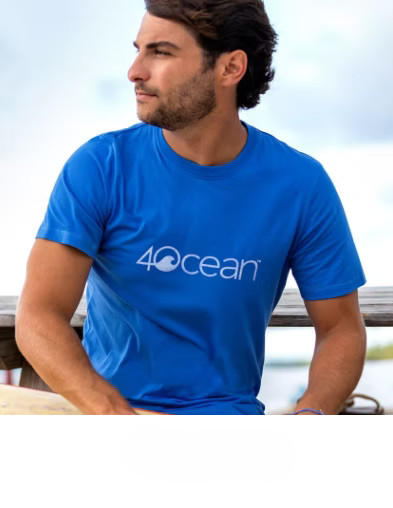 4Ocean Mens Short Sleeve T-Shirt Blue Sizes S, M, L, 3XL