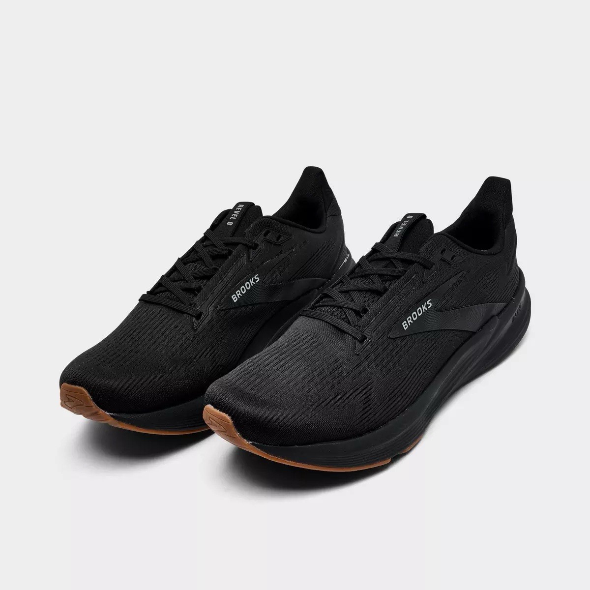 Men’s Brooks Revel 8 Running Shoes Black/Black/Gum 1104681D 072 Size 8-13