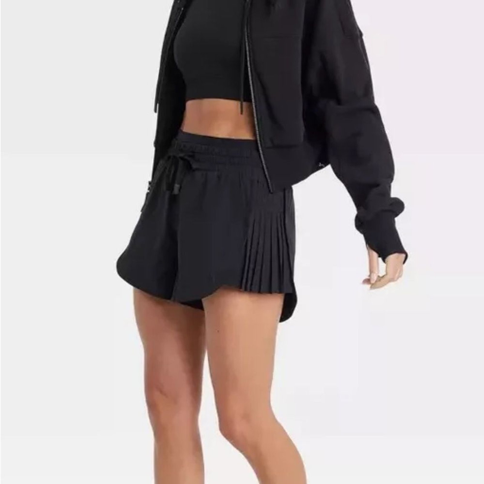 JOY LAB Shorts Xsmall black green 2 pairs Highrise Pleated Side