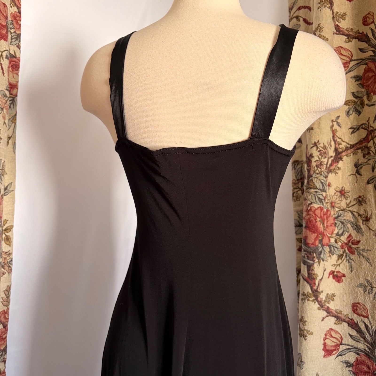 City Triangles Black Rhinestone Maxi dress/gown with silver rhinestone detailing