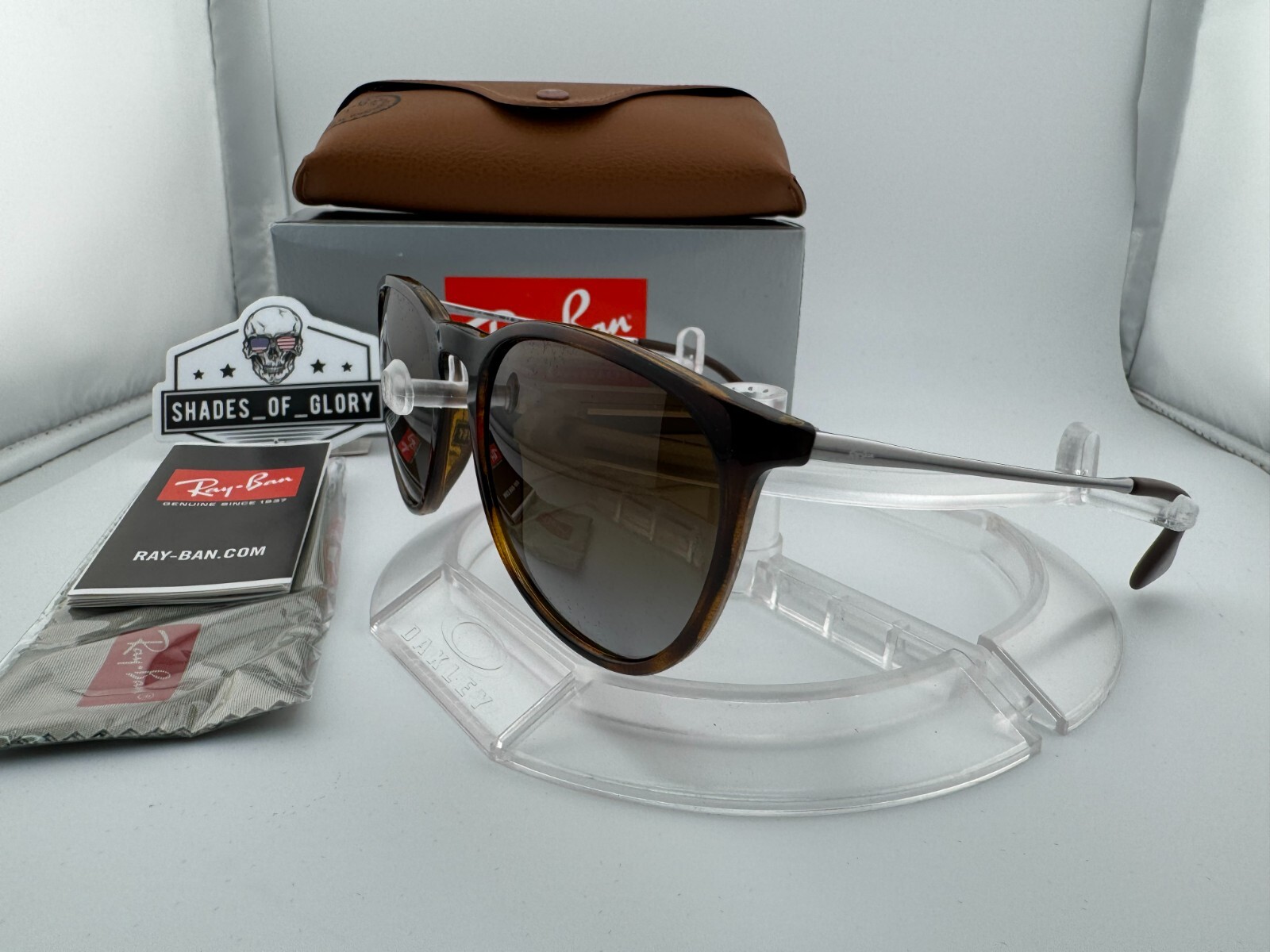 RAY-BAN ERIKA RB4171 710/T5 HAVANA BROWN GRADIENT POLARIZED SUNGLASSES 54MM NEW
