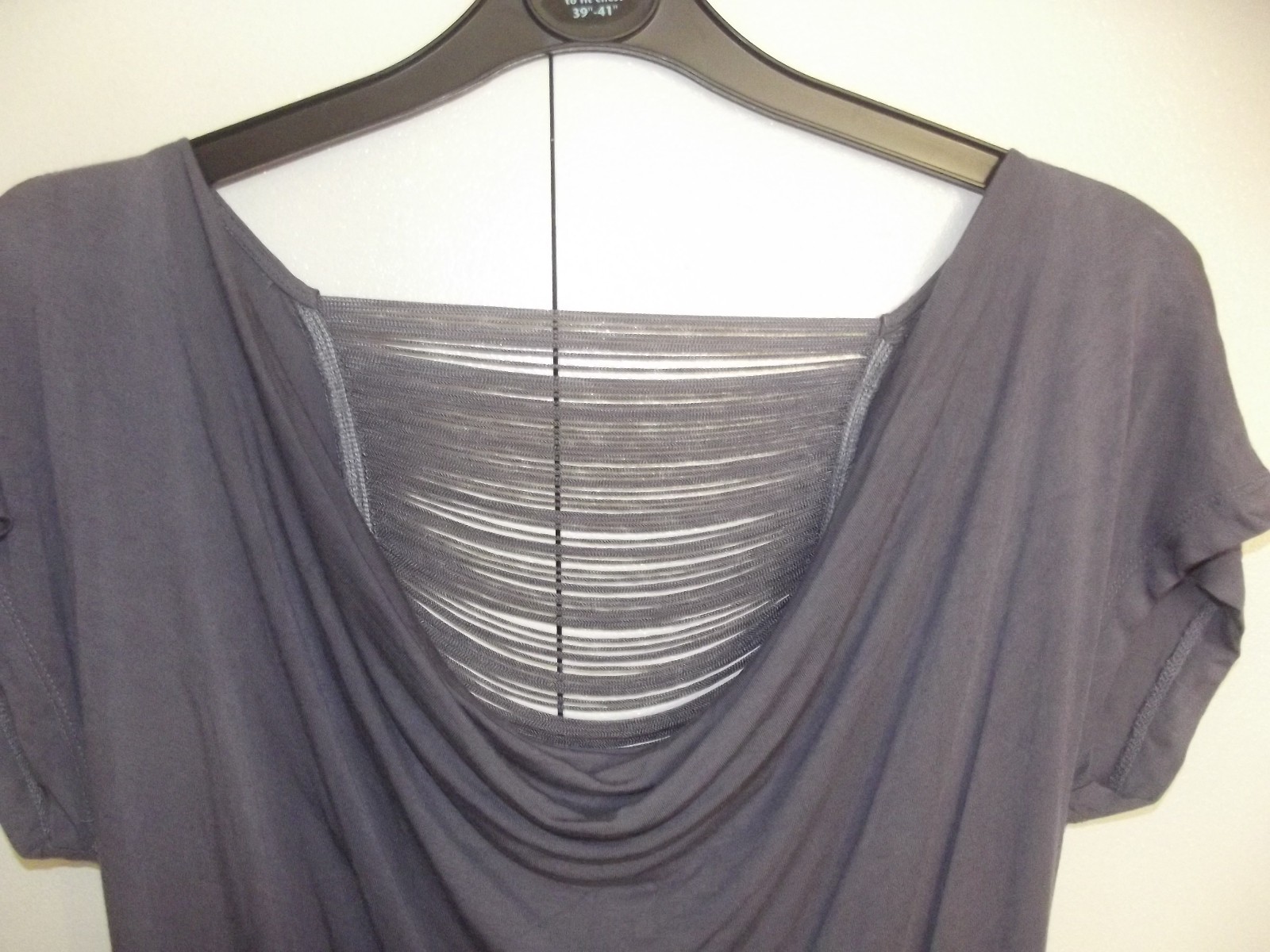 Purple Grey, Cowl neck, Open back, Long-length, Top / T-shirt, Womens UK 8 Party