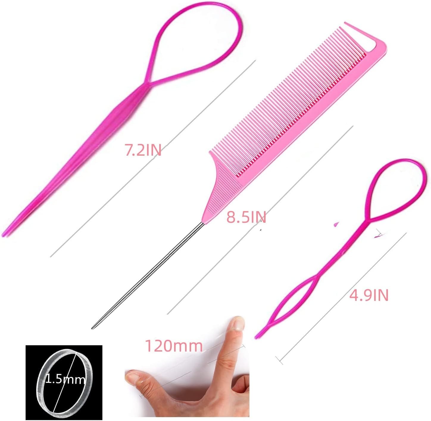 1000Pcs Hair Rubber Bands, Soft Small Hair Elastics for Girls and Women, 2pcs