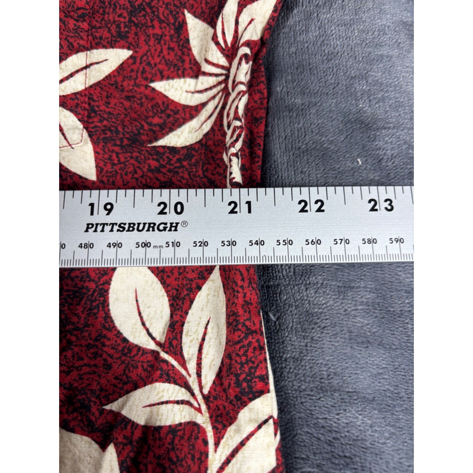 Hawaii Mens Vintage Tropical Hibiscus Pineapple Aloha Shirt Red Cotton Large