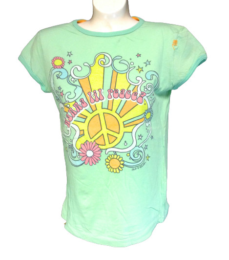 Womens Juniors David & Goliath Wanna Lil Peace? Green Novelty Tee T-Shirt