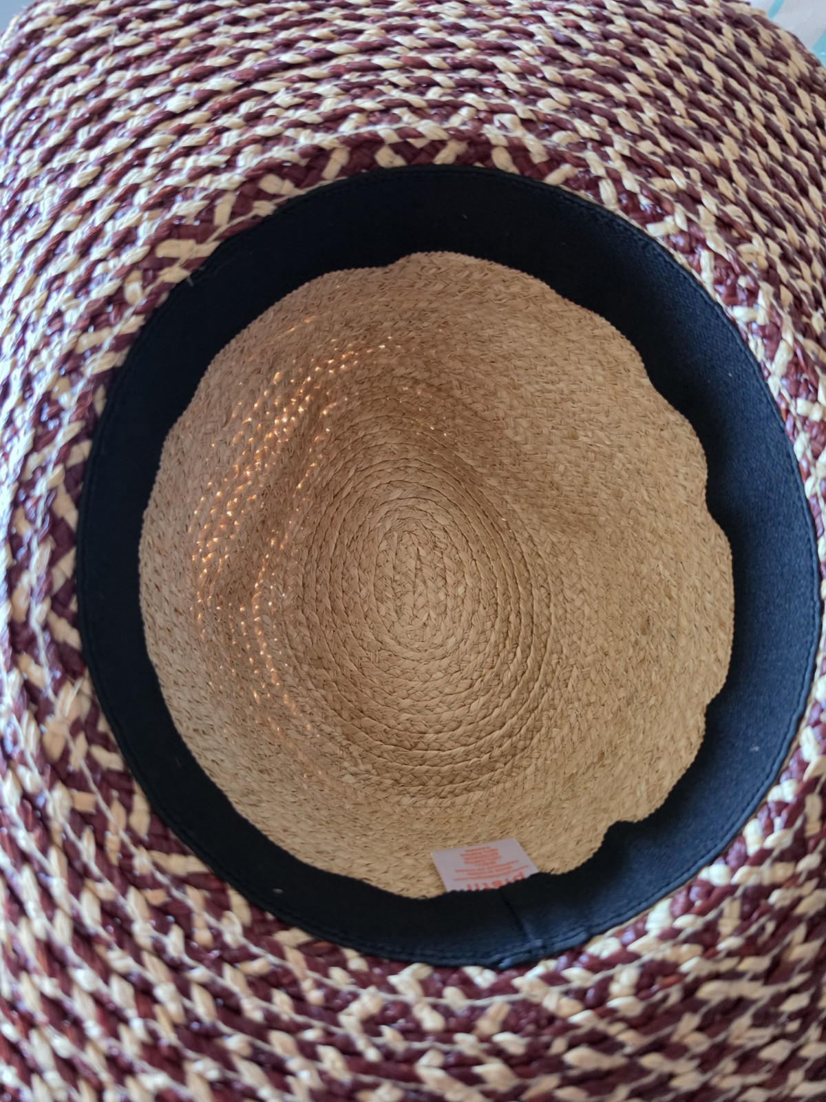 Pistil Womens Wynette Paper Straw Raffia Woven Hat Beige Black Braided Full Brim