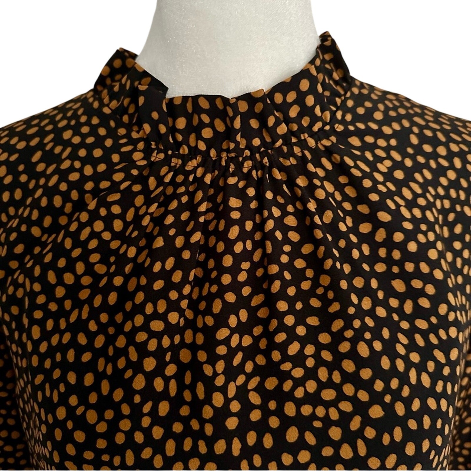 J Crew Ruffleneck shift dress, Size 6, animal print