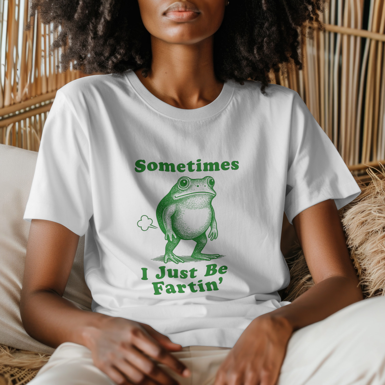 Funny Frog Vintage Shirt Sometimes I Just Be Fartin Retro Graphic Tee