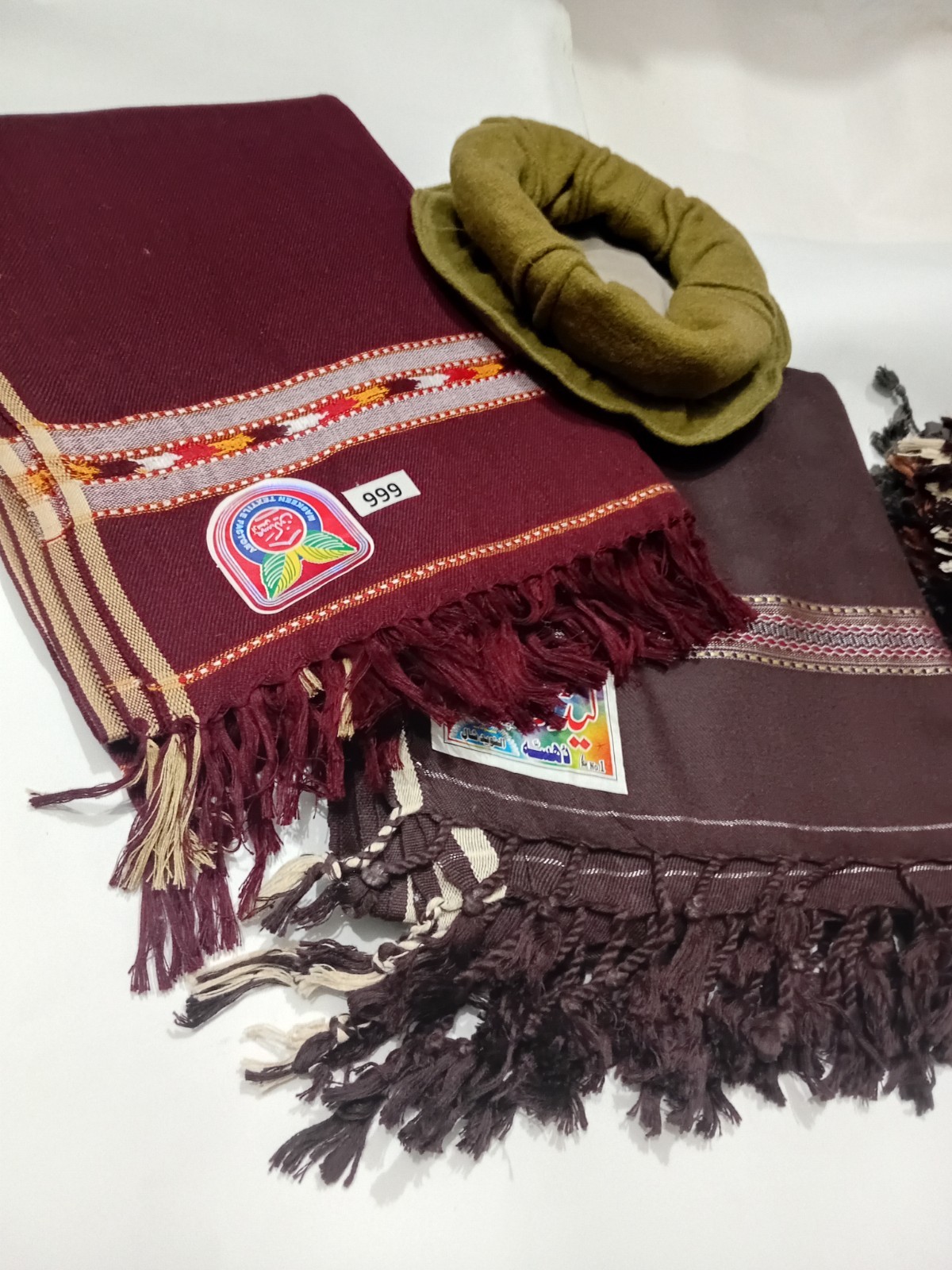 Afghan Pakol Cap + 2 Premium Wool Shawls Handmade Tribal Offer Warm Handmade