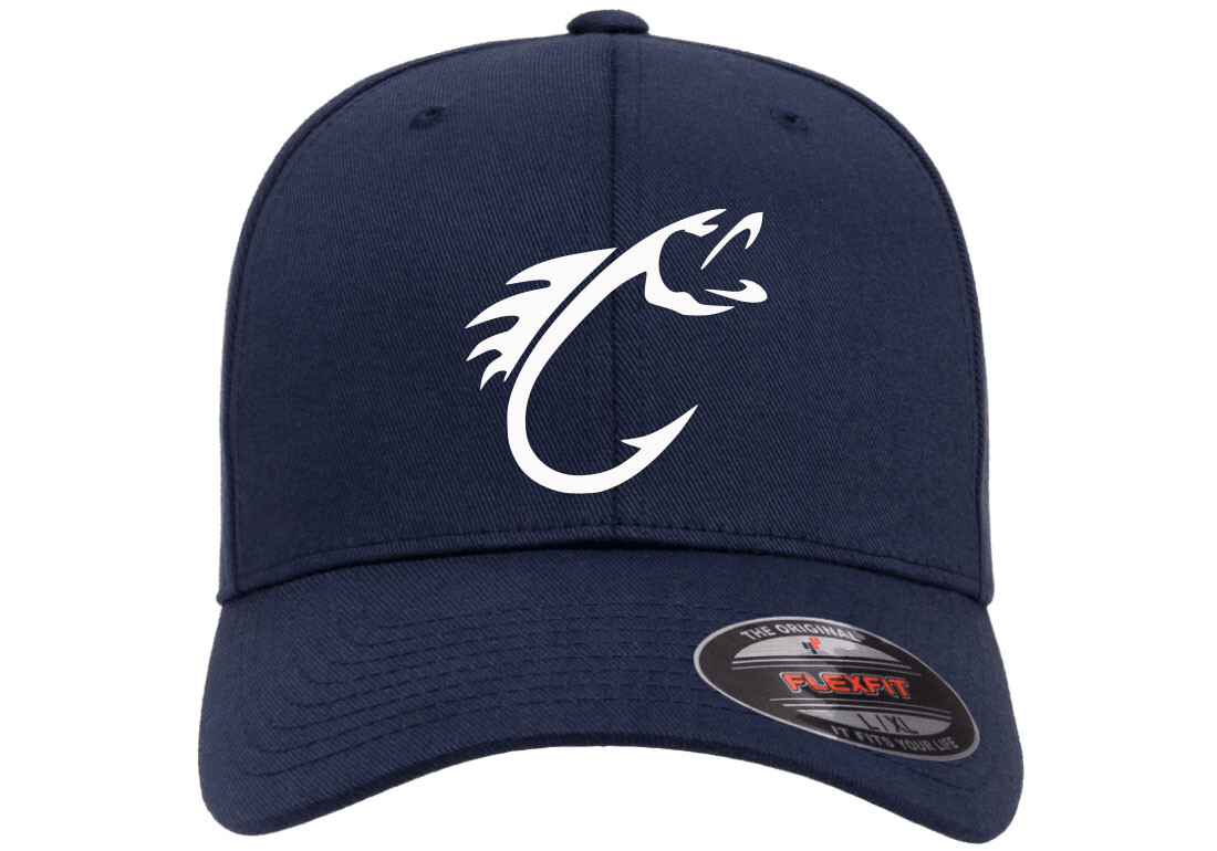 FISHING HOOK FISH CURVED BILL 6277 FLEXFIT HAT *FREE SHIPPING in BOX*