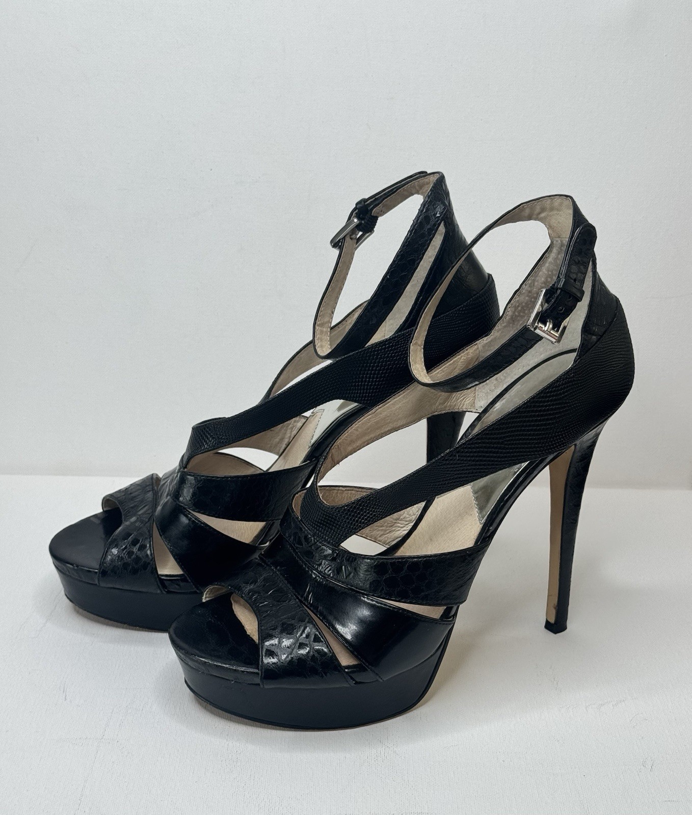 MICHAEL Michael Kors Leighton Sandal Strappy Heels Black 11