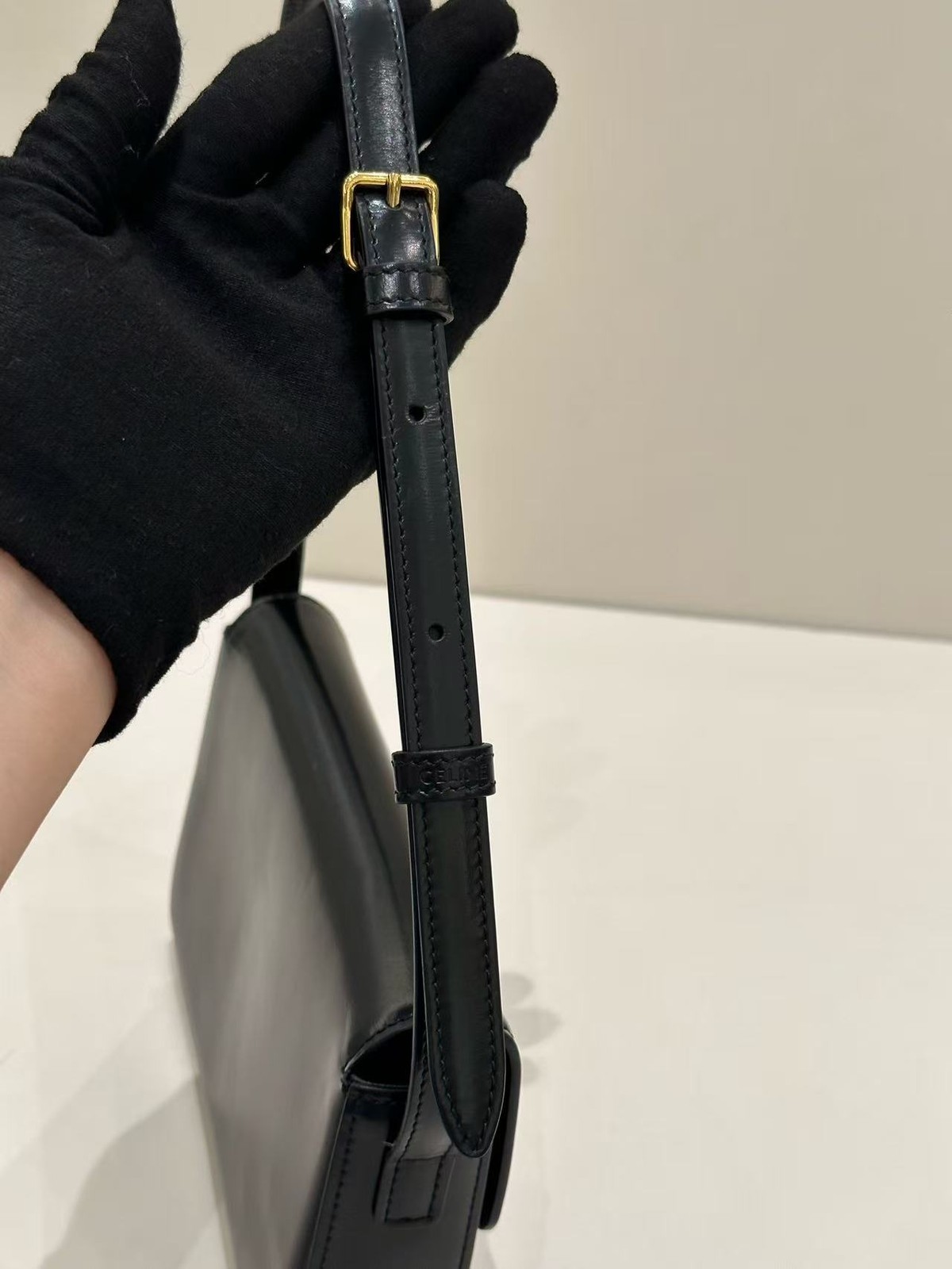 Celine Triomphe Shoulder Bag Black Crossbody bag almost brand new