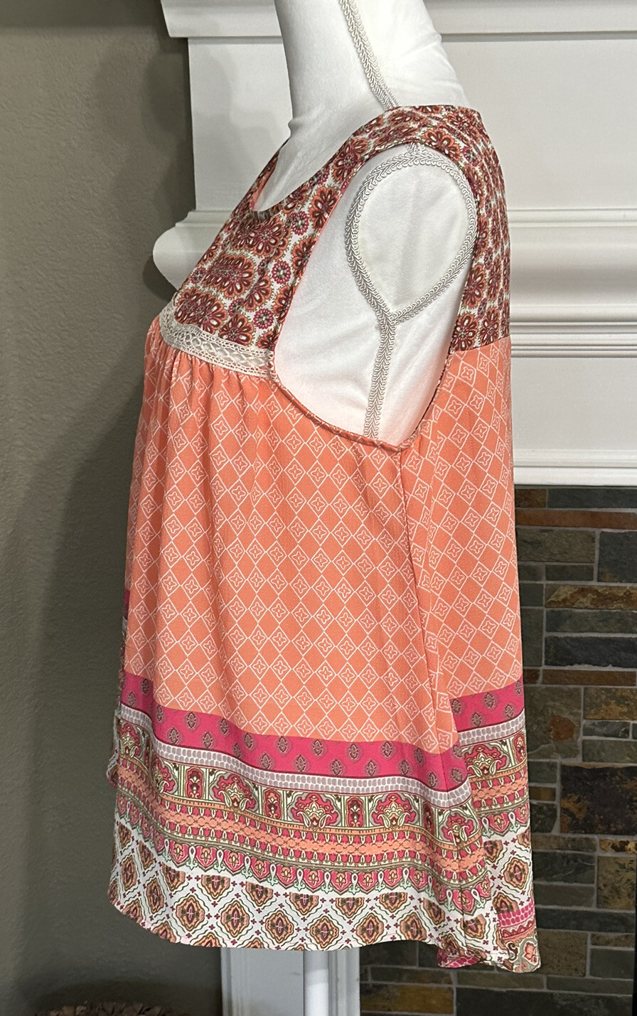 Anthropologie Fig & Flower Blouse Multicolored Sleeveless Medium Summer Spring
