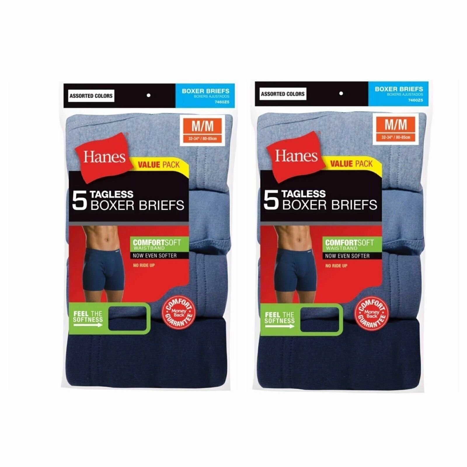 Hanes Men’s Tagless Boxer Briefs 10-PACK Underwear S, M, L XL Colors May Vary