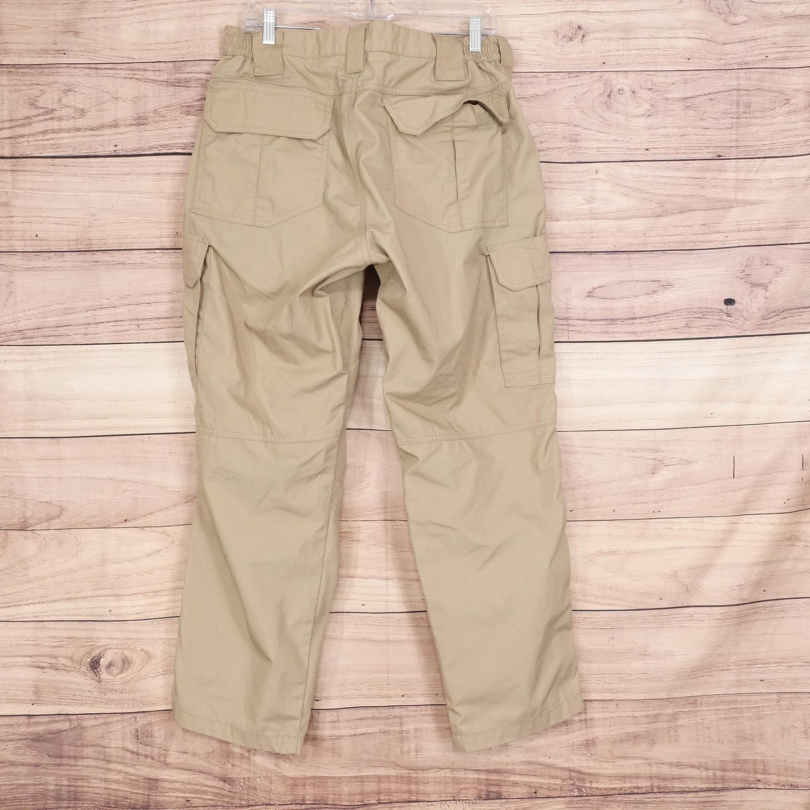 CQR Cargo Tactical Pants Mens 36×30 Beige Regular Fit Ripstop Poly Cotton