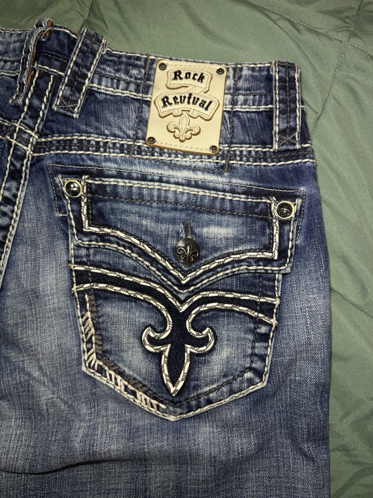 Rock Revival Men’s Straight Fit Denim Jeans 34