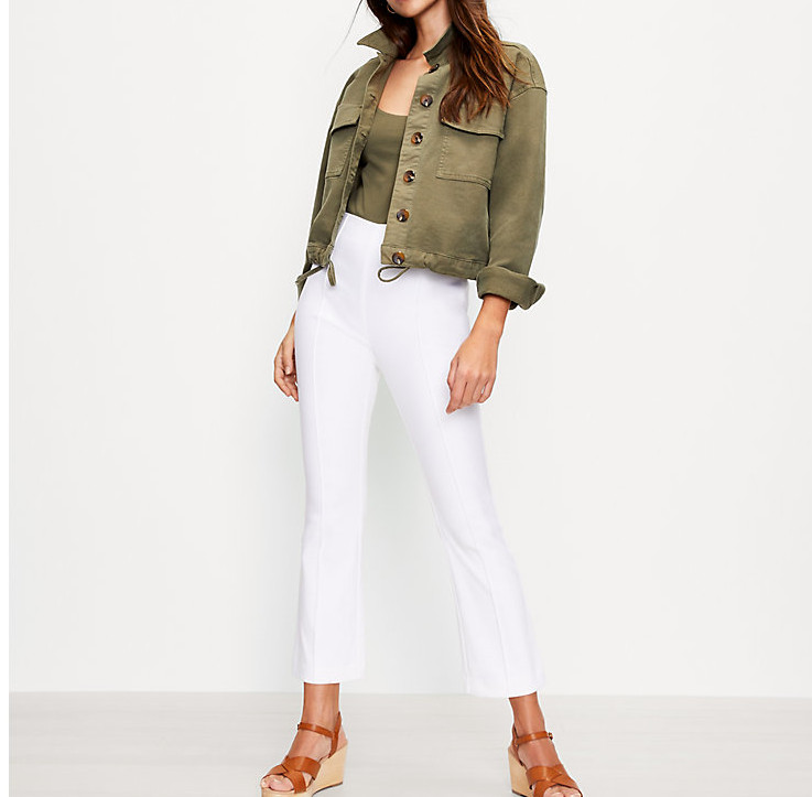 Loft Tall Side Zip Kick Crop Pants in Black & White 4,6,8 10,12,14,16 Tall $79.5